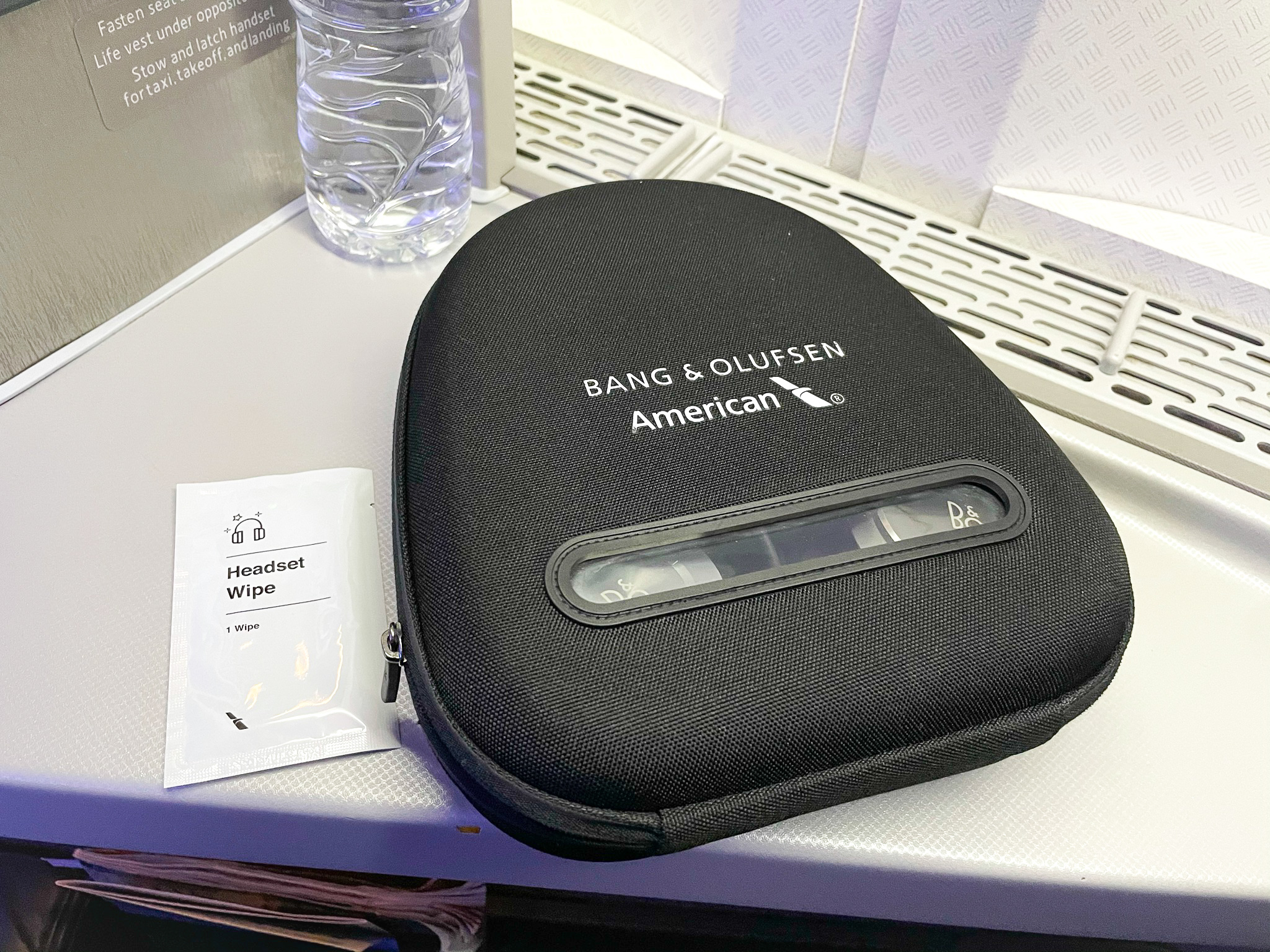 American Airlines 777 Flagship Business Class Bang Olufsen headphones