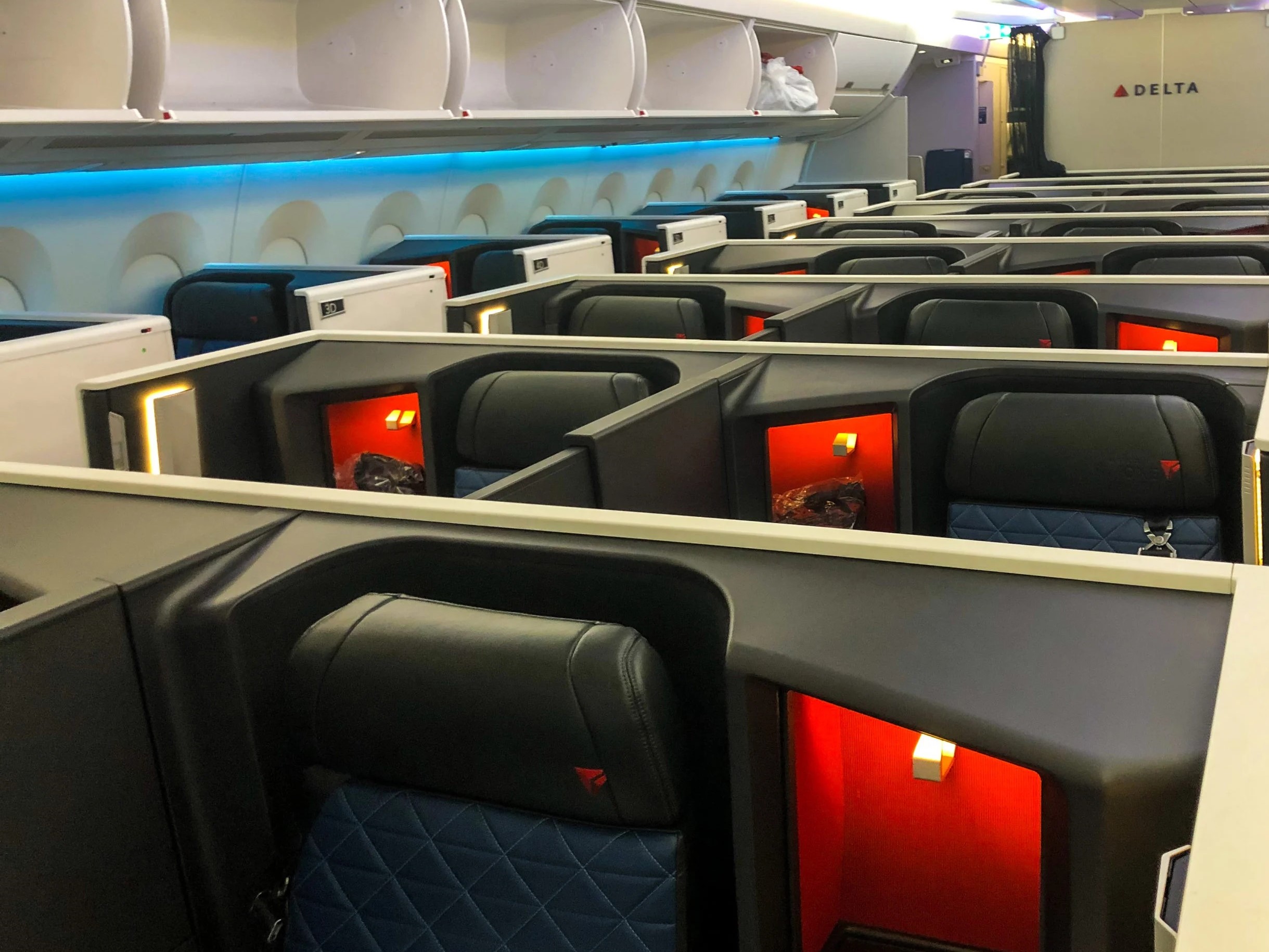 Delta One Suites A350 900 cabin closeup