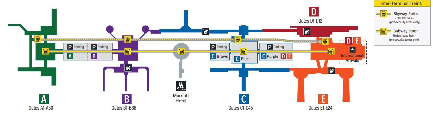 George Bush Intercontinental Airport Map George Bush Intercontinental Airport Map