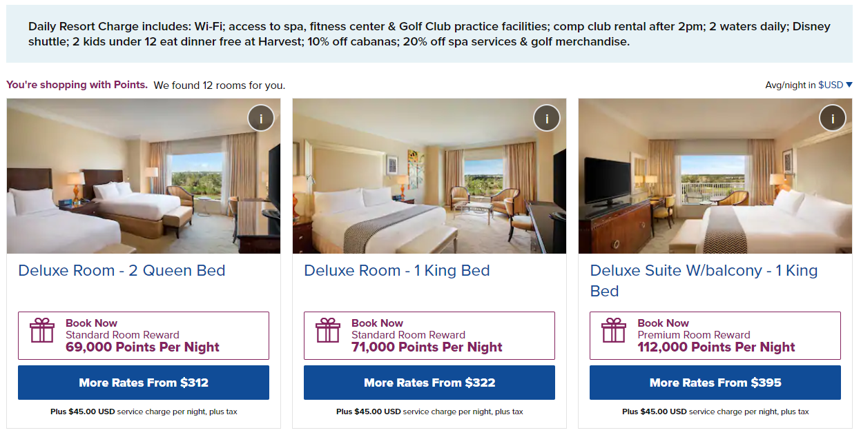 Waldorf Astoria Orlando award rates
