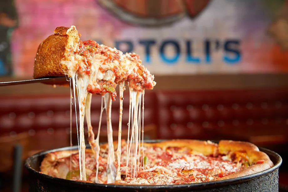 Bartolis Chicago Deep Dish Pizza Slice