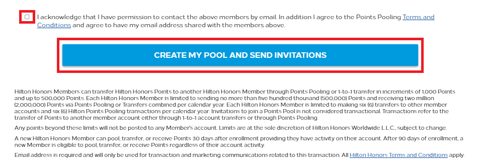 Points pooling submit