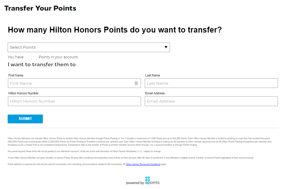 Points transfer