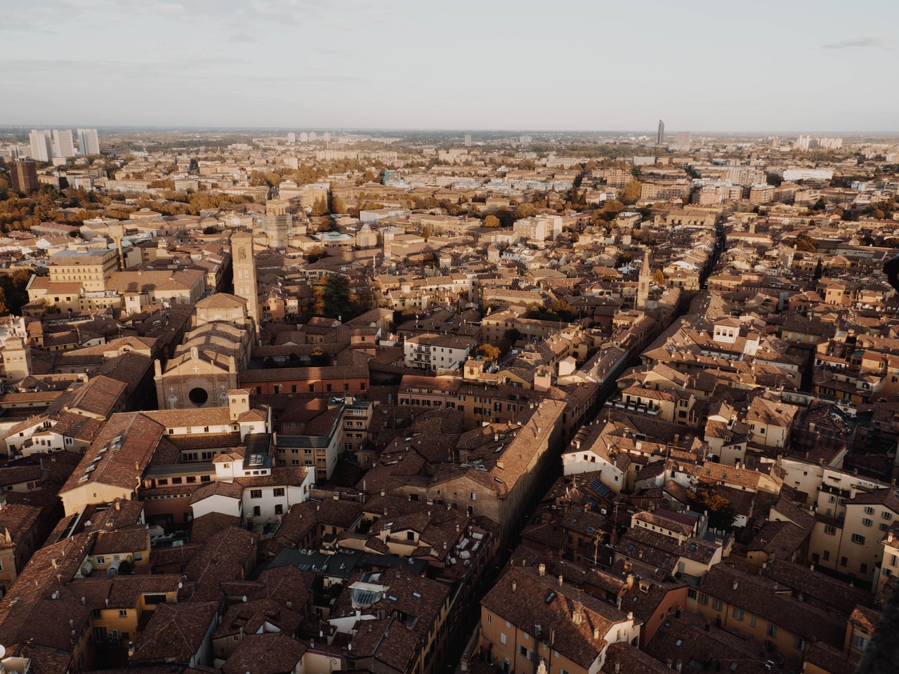 Aerial View of Bologna Italy