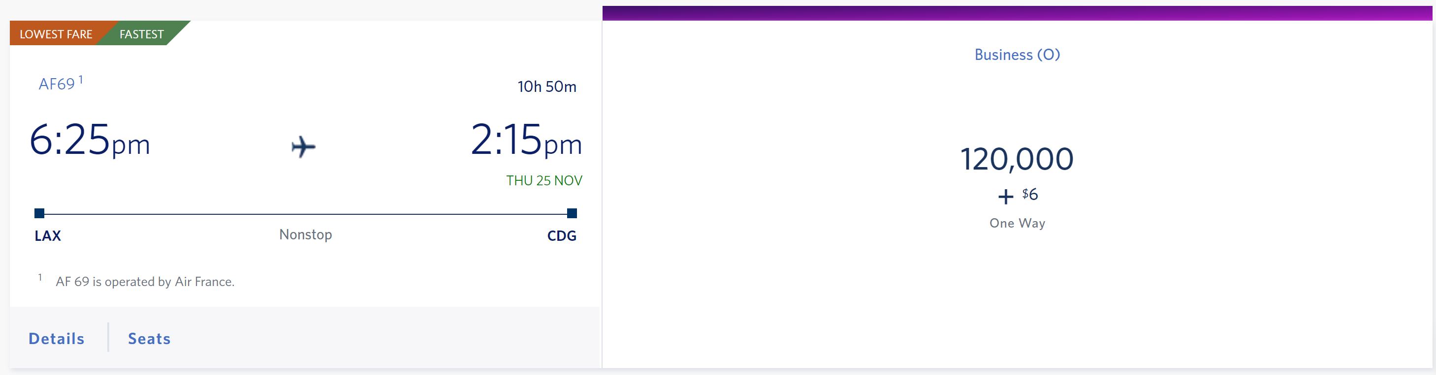 Air France flight Delta SkyMiles