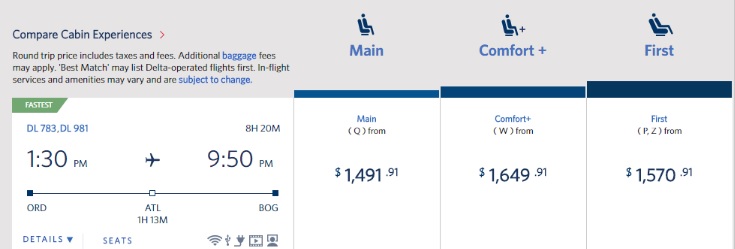 Compare Fares Delta
