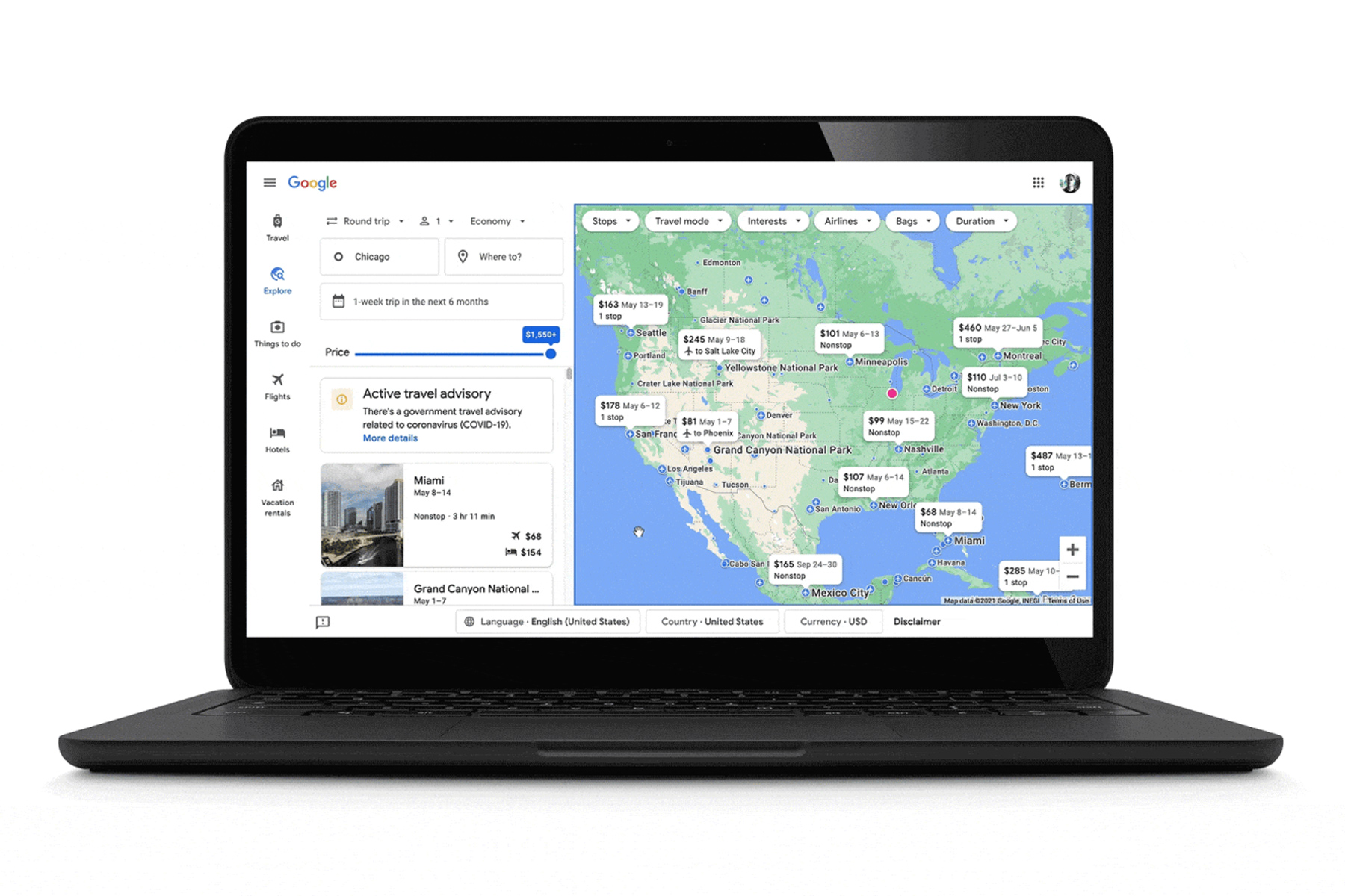 Google Travel Advisory