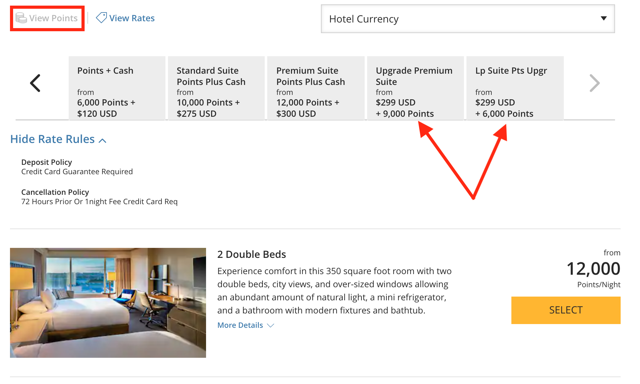 Hyat Suite Upgrades with points
