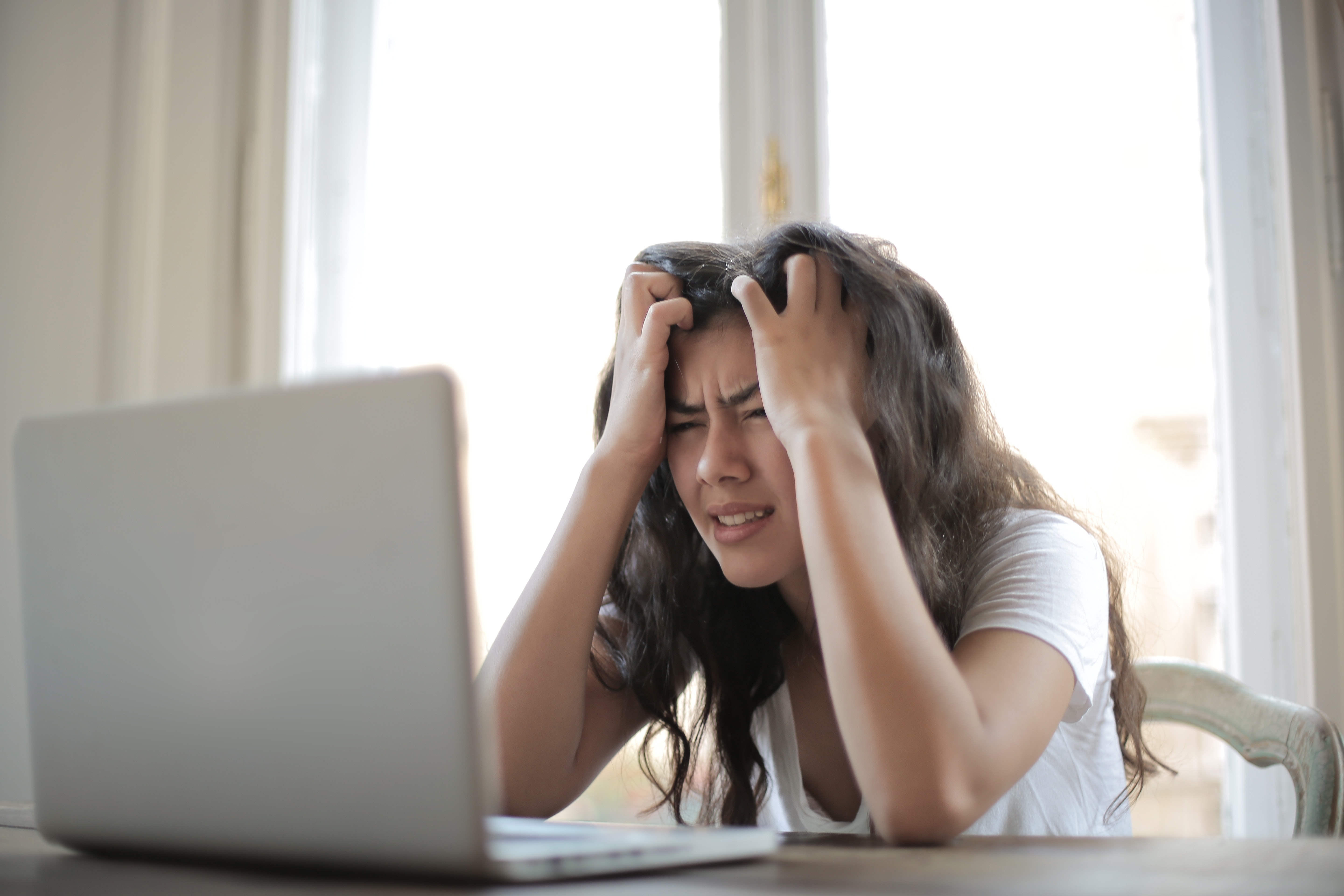 Woman Frustrated at Computer Woman Frustrated at Computer