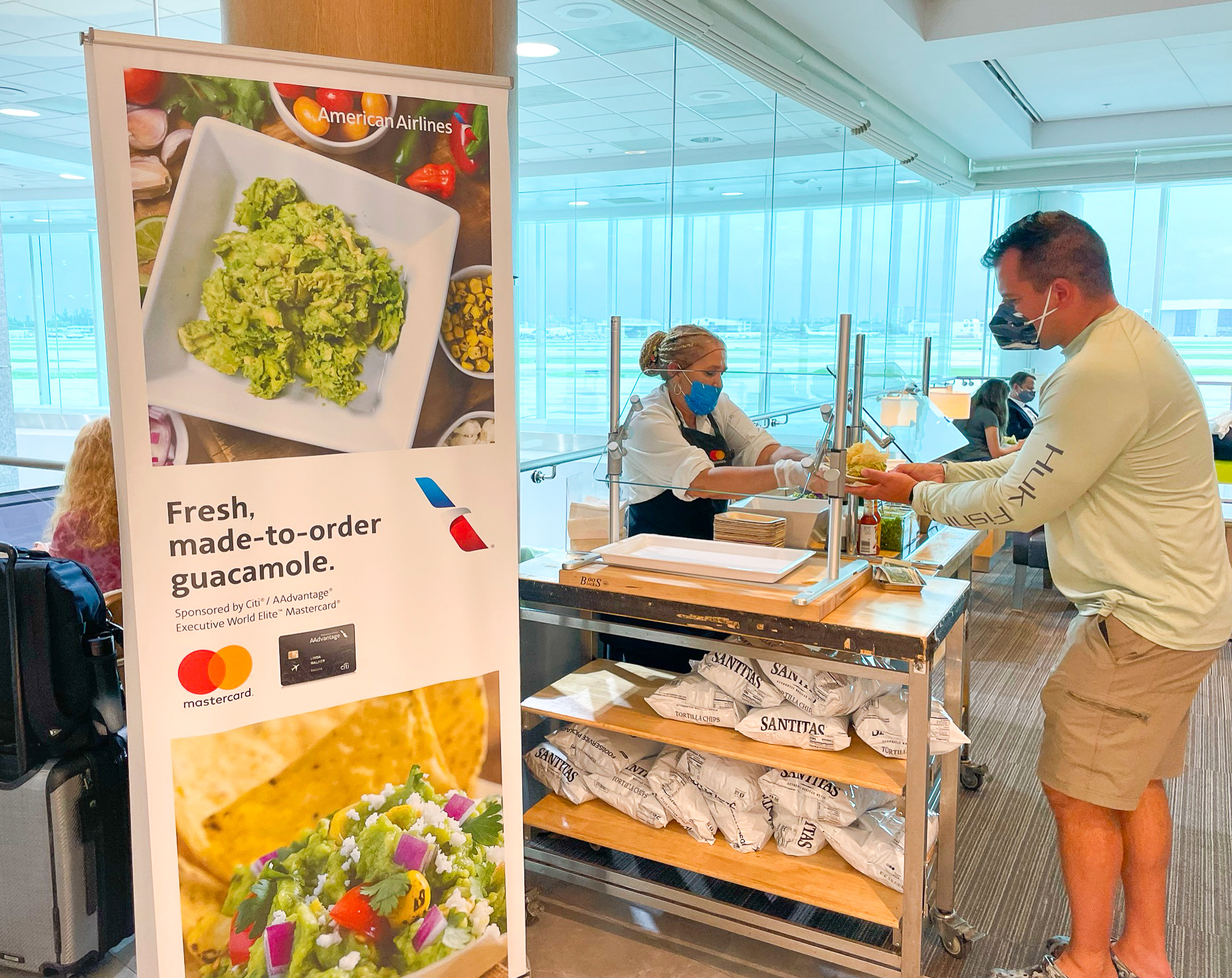 Admirals Club Miami International Airport Guacamole station