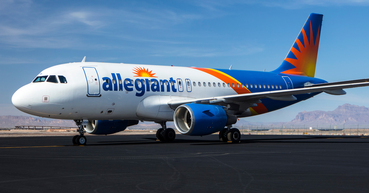 Allegiant airplane on runway