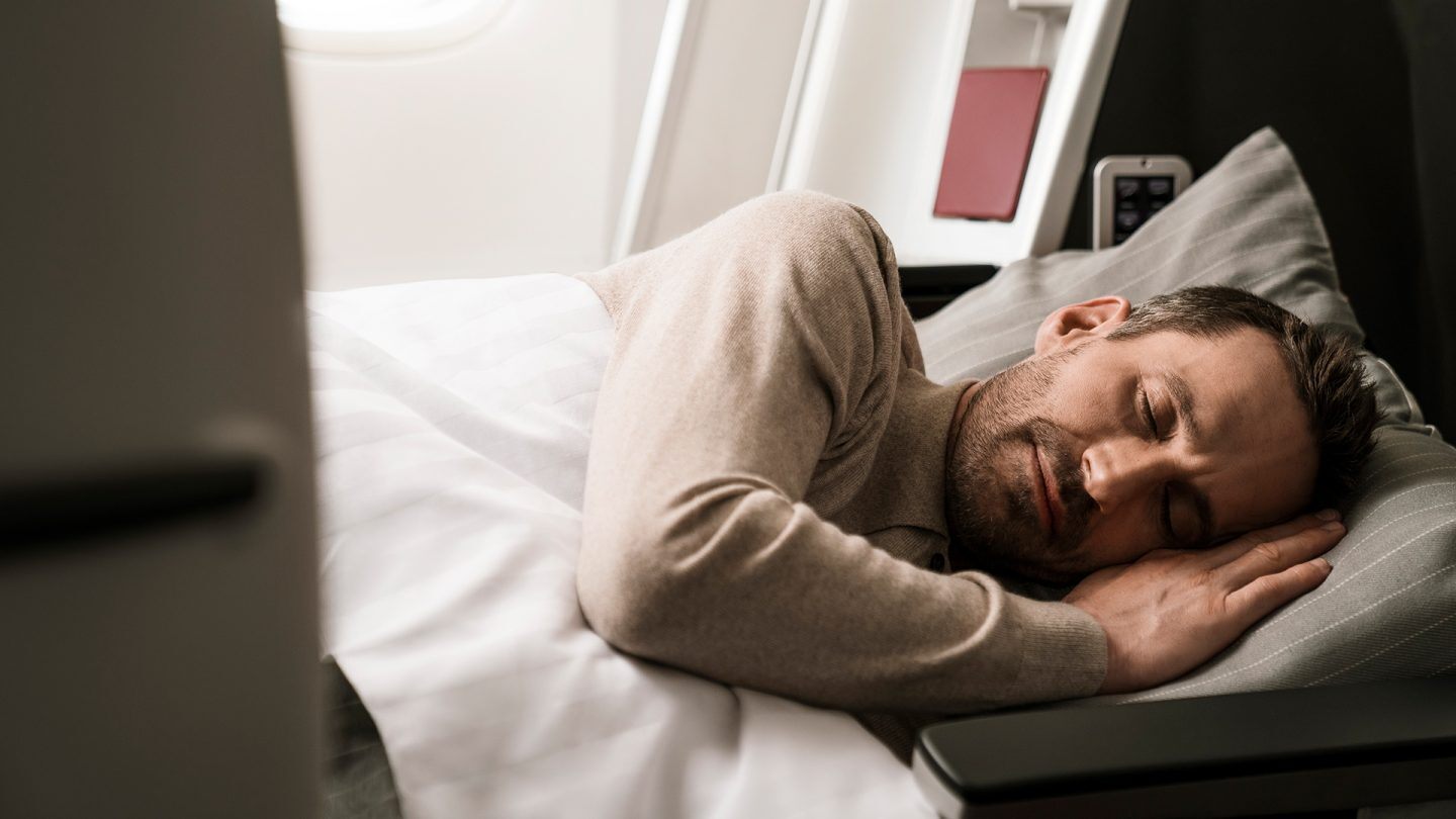 Austrian Airlines business class bed