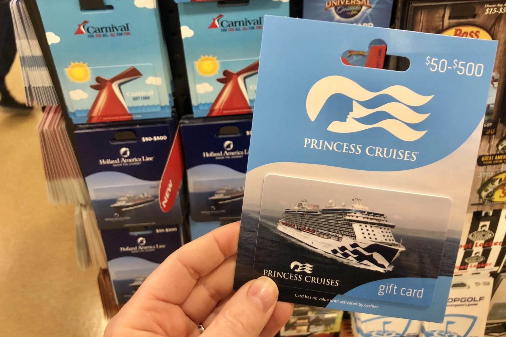 Gift card purchase at grocery store