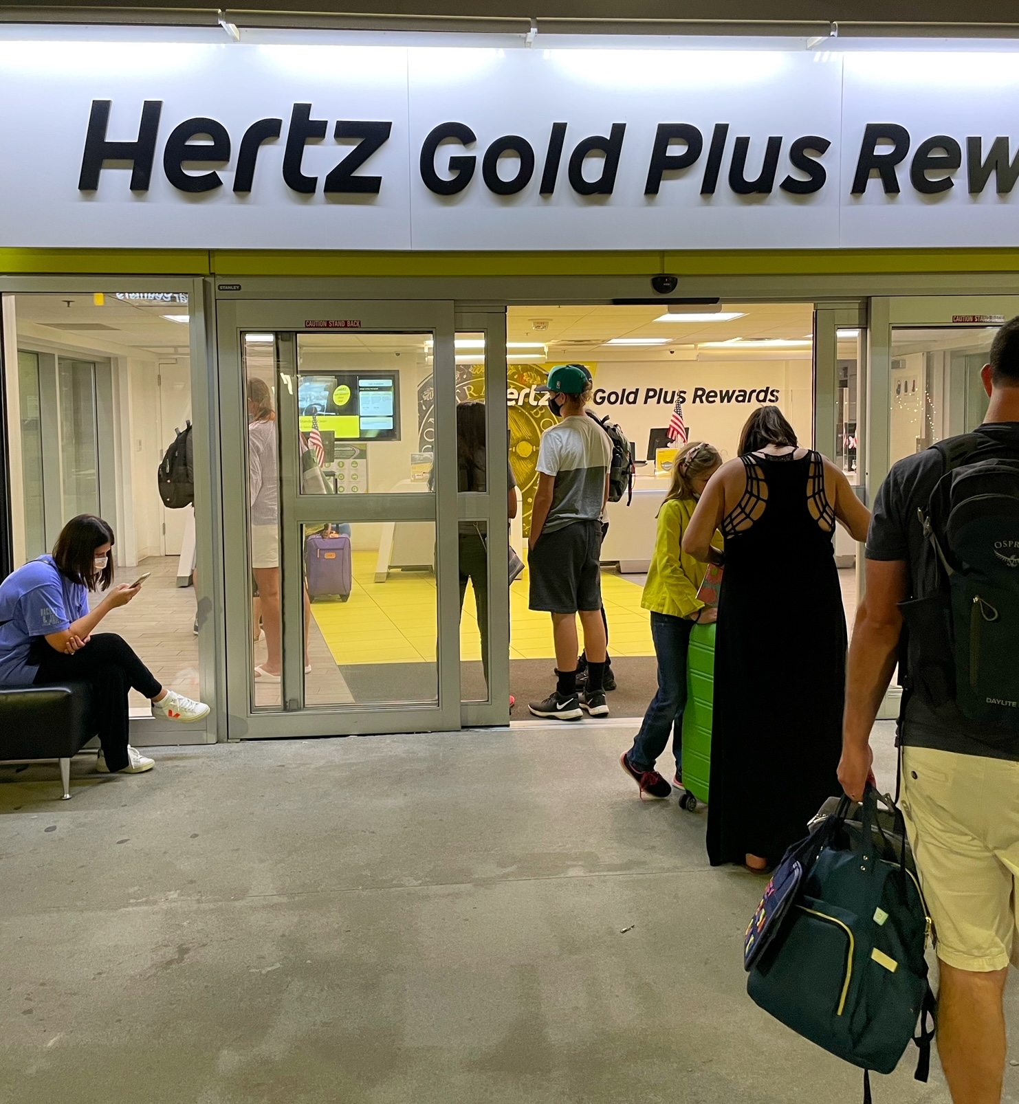 Hertz Rental Car Line at Boston Logan Airport