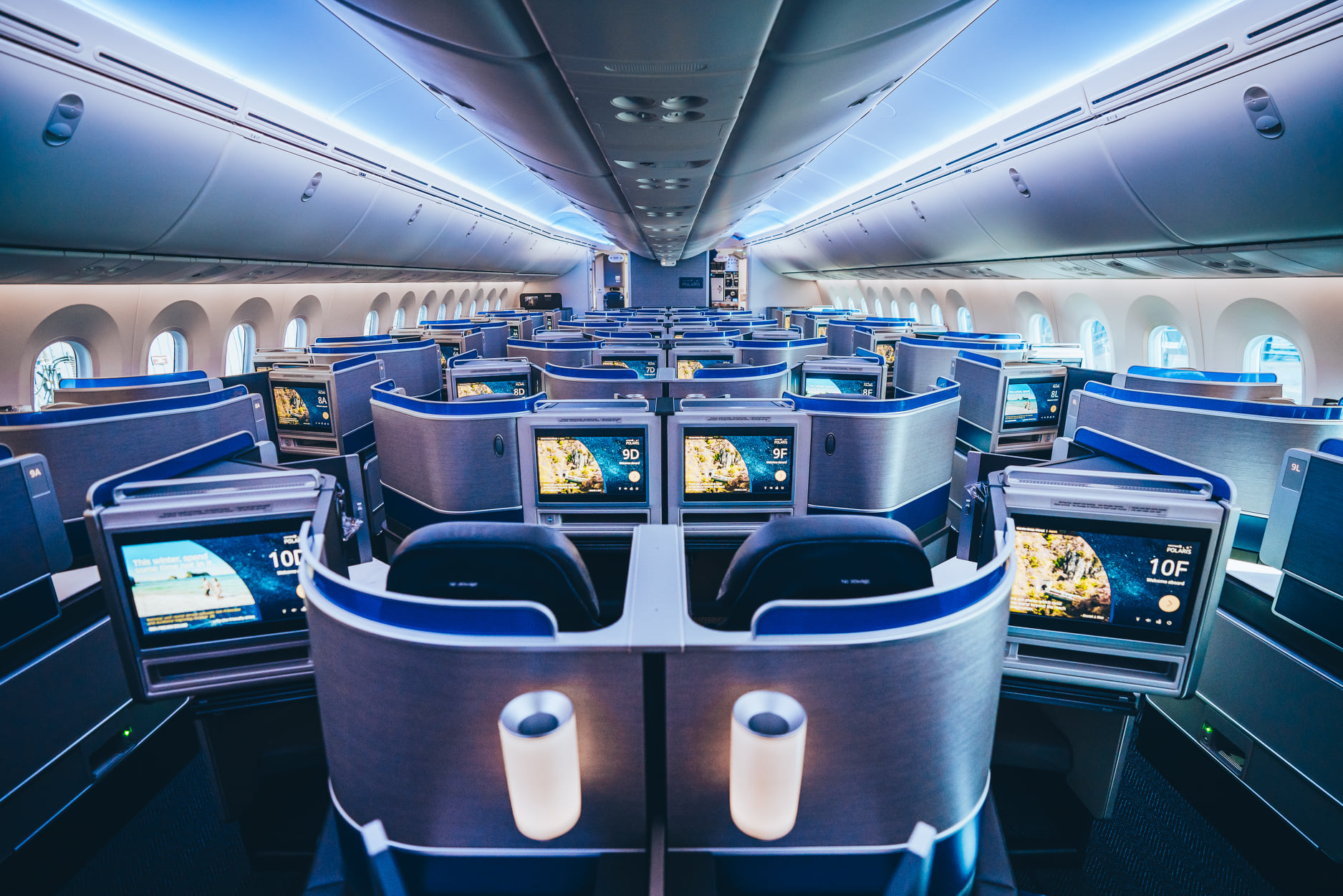 United Polaris interior from rear IFEs United Polaris interior from rear IFEs