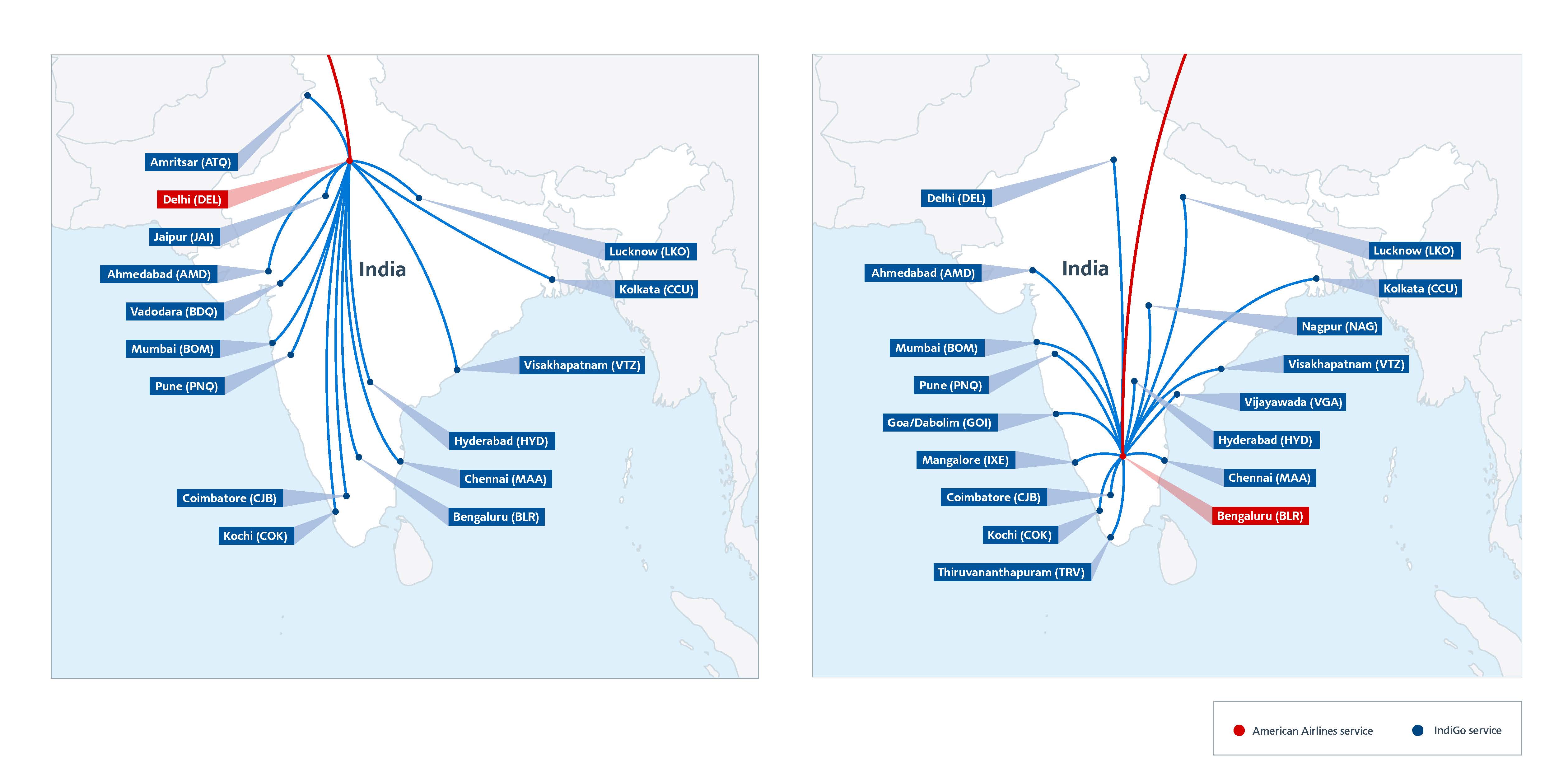 AA Indigo Route Map