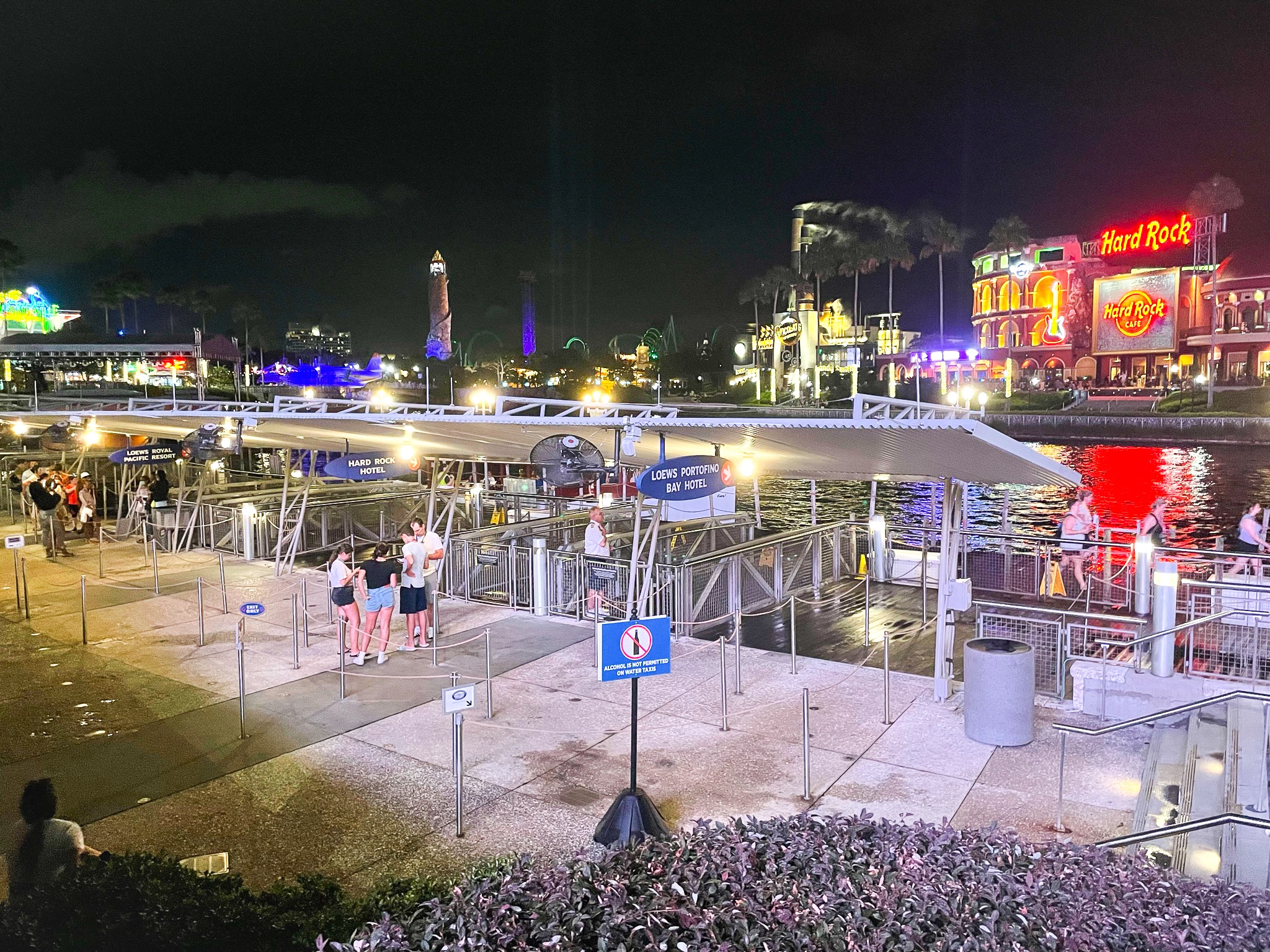 Loews Portofino Bay Orlando Boat Shuttle leaving Universal City Walk