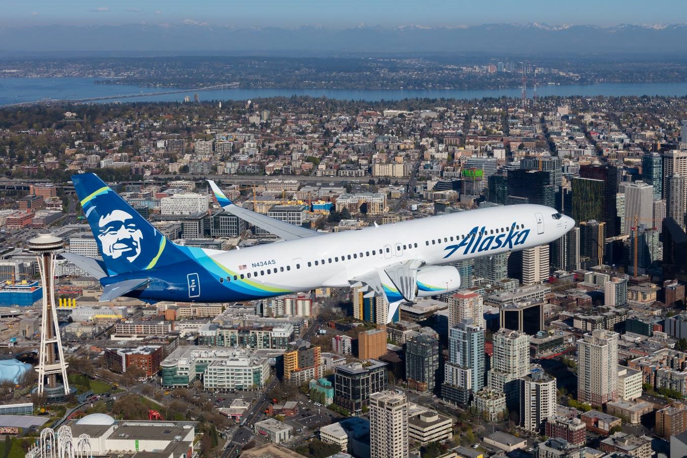 Alaska Airlines over Seattle Alaska Airlines over Seattle