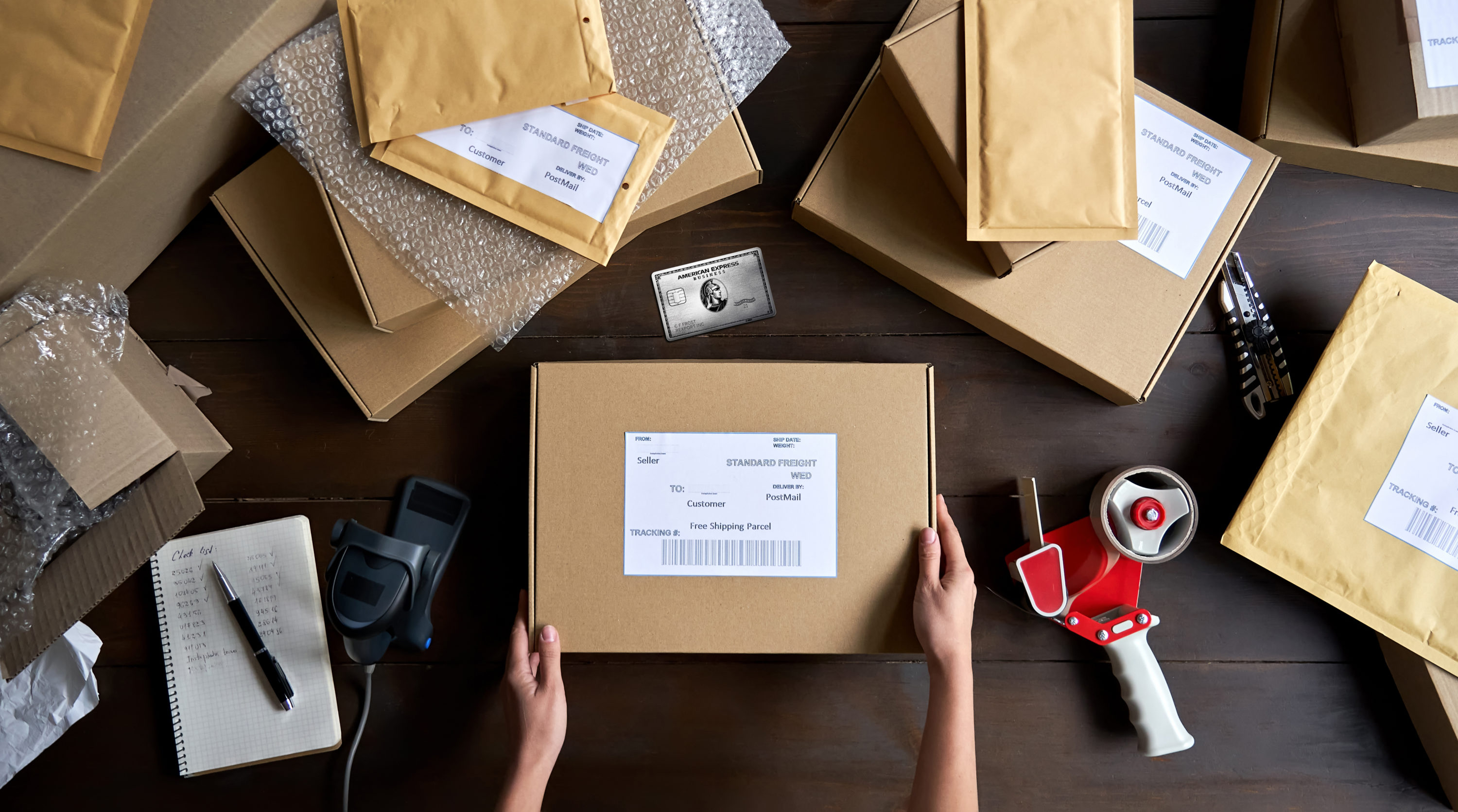 Amex Business Platinum Card shipping packages
