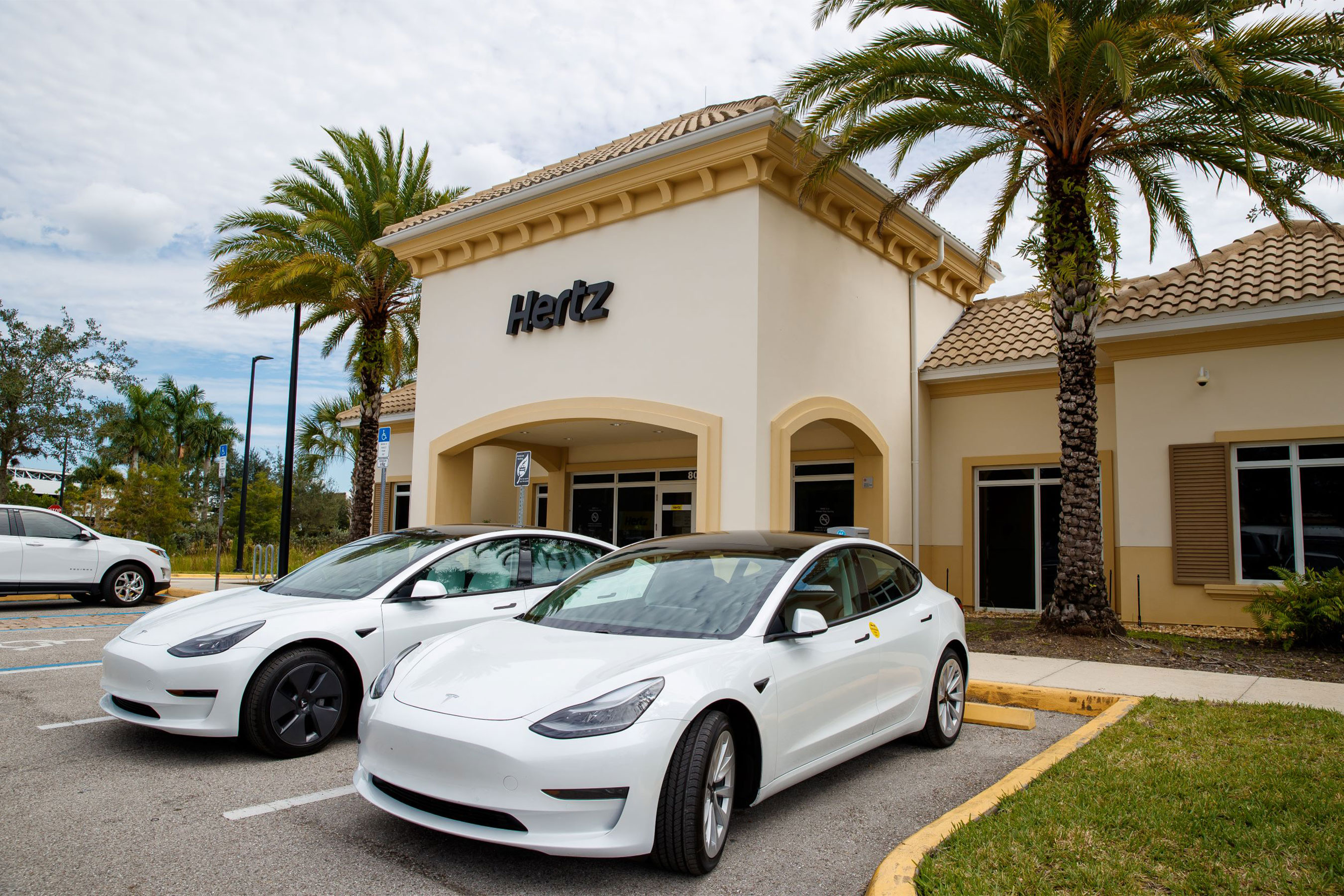 Hertz Tesla Model 3 Electric Vehicles charging