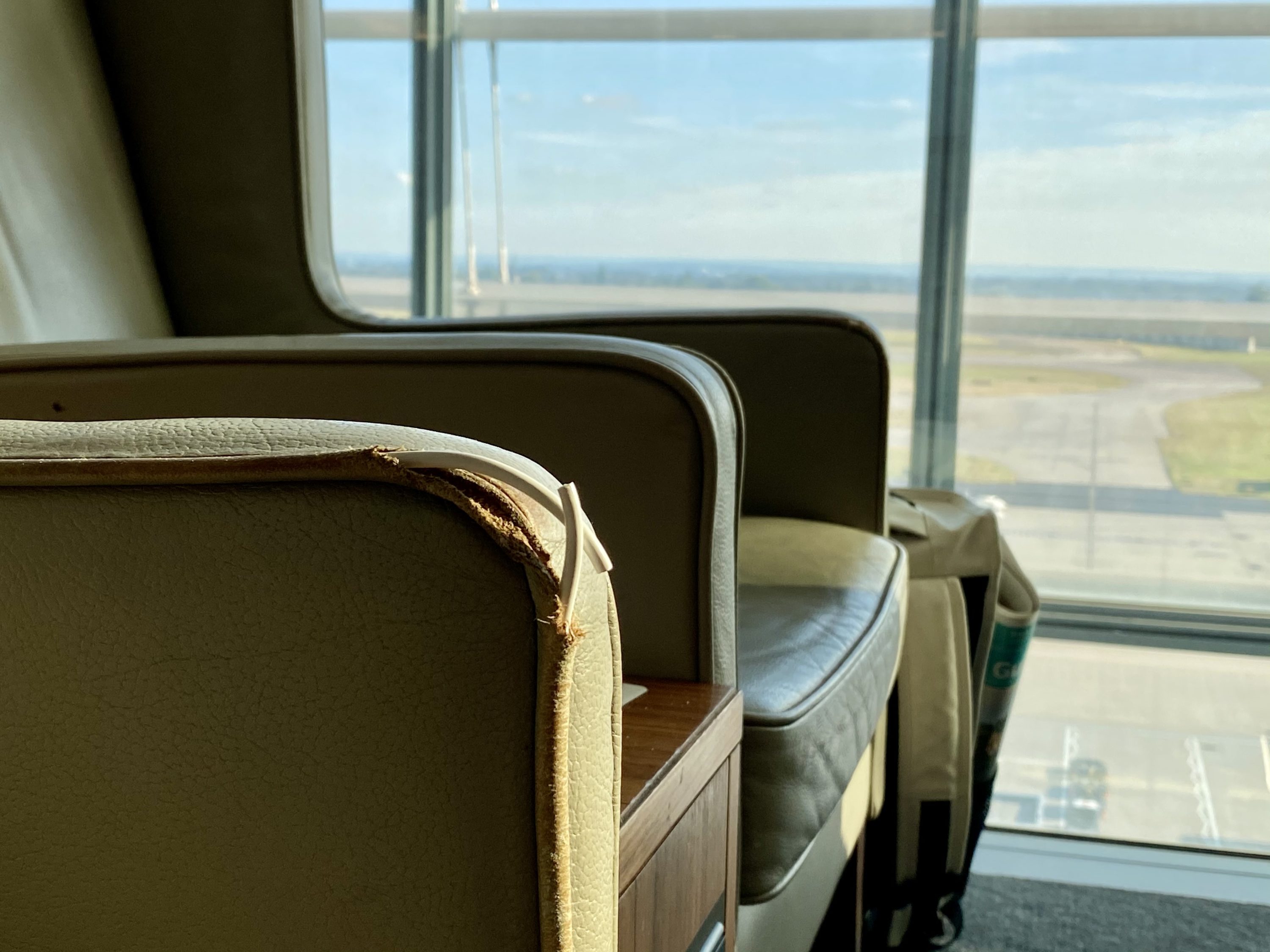 British Airways Galleries South Lounge shabby seating