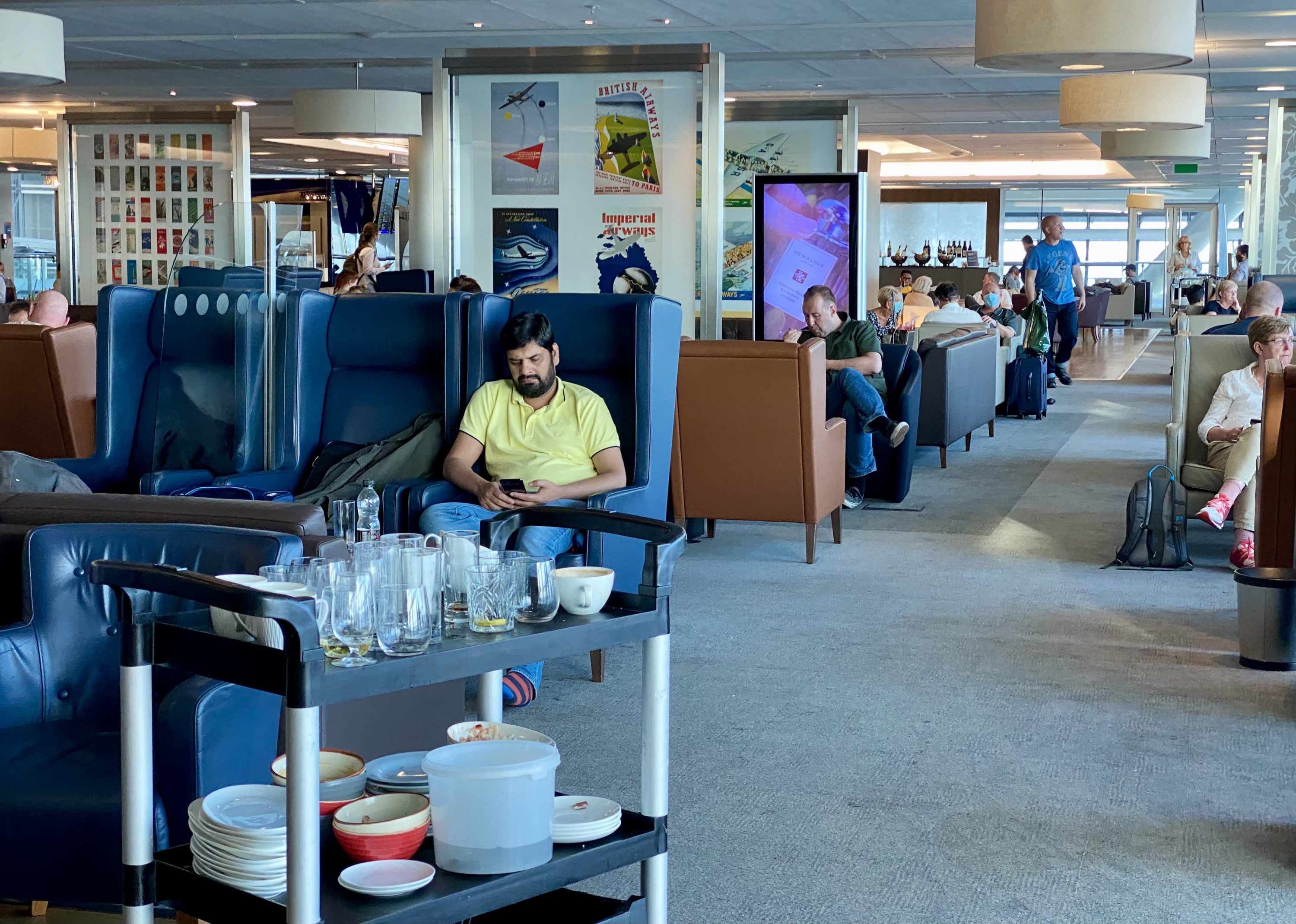 British Airways Galleries South Lounge cleaning cart