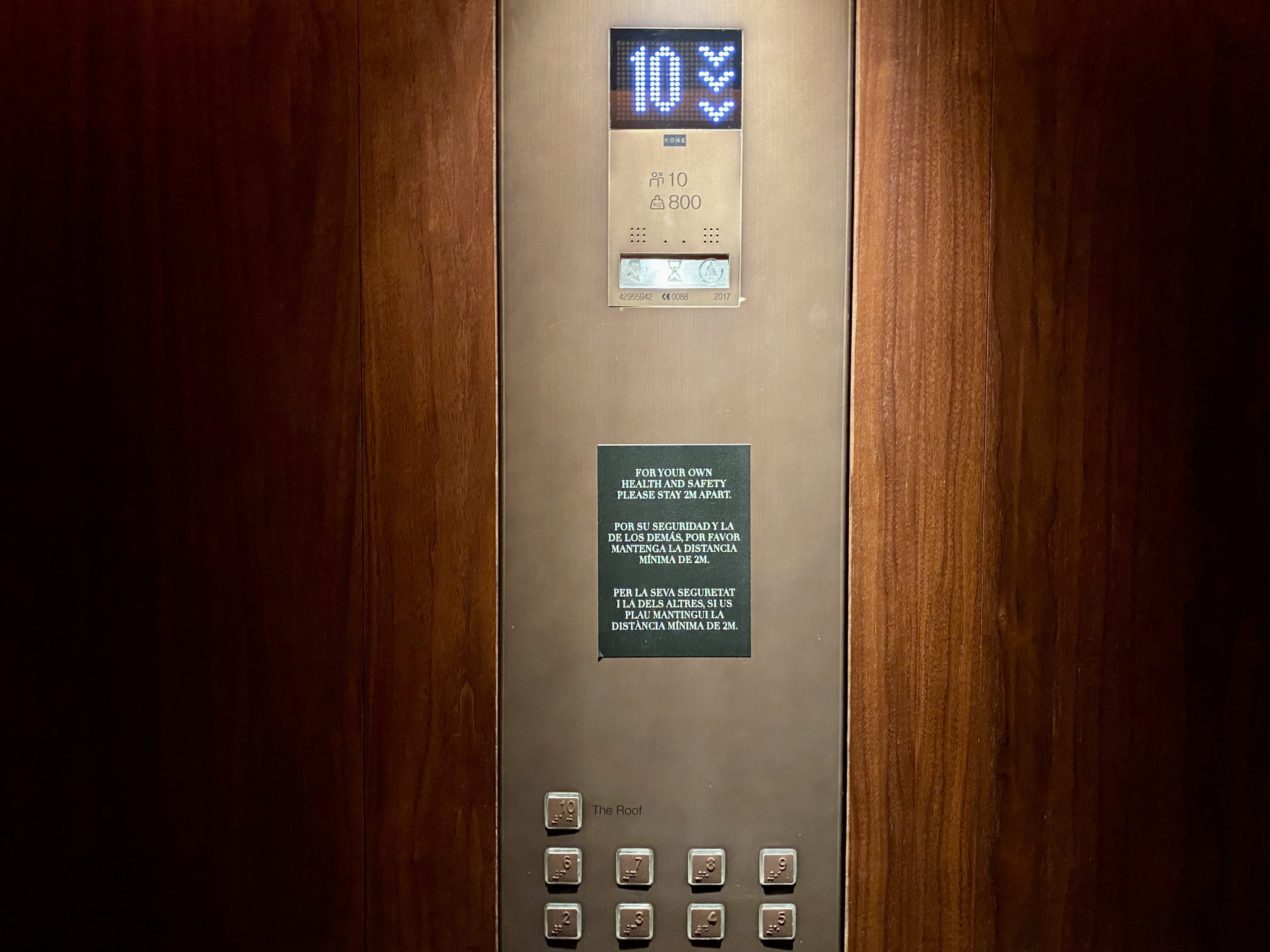The Barcelona Edition elevator