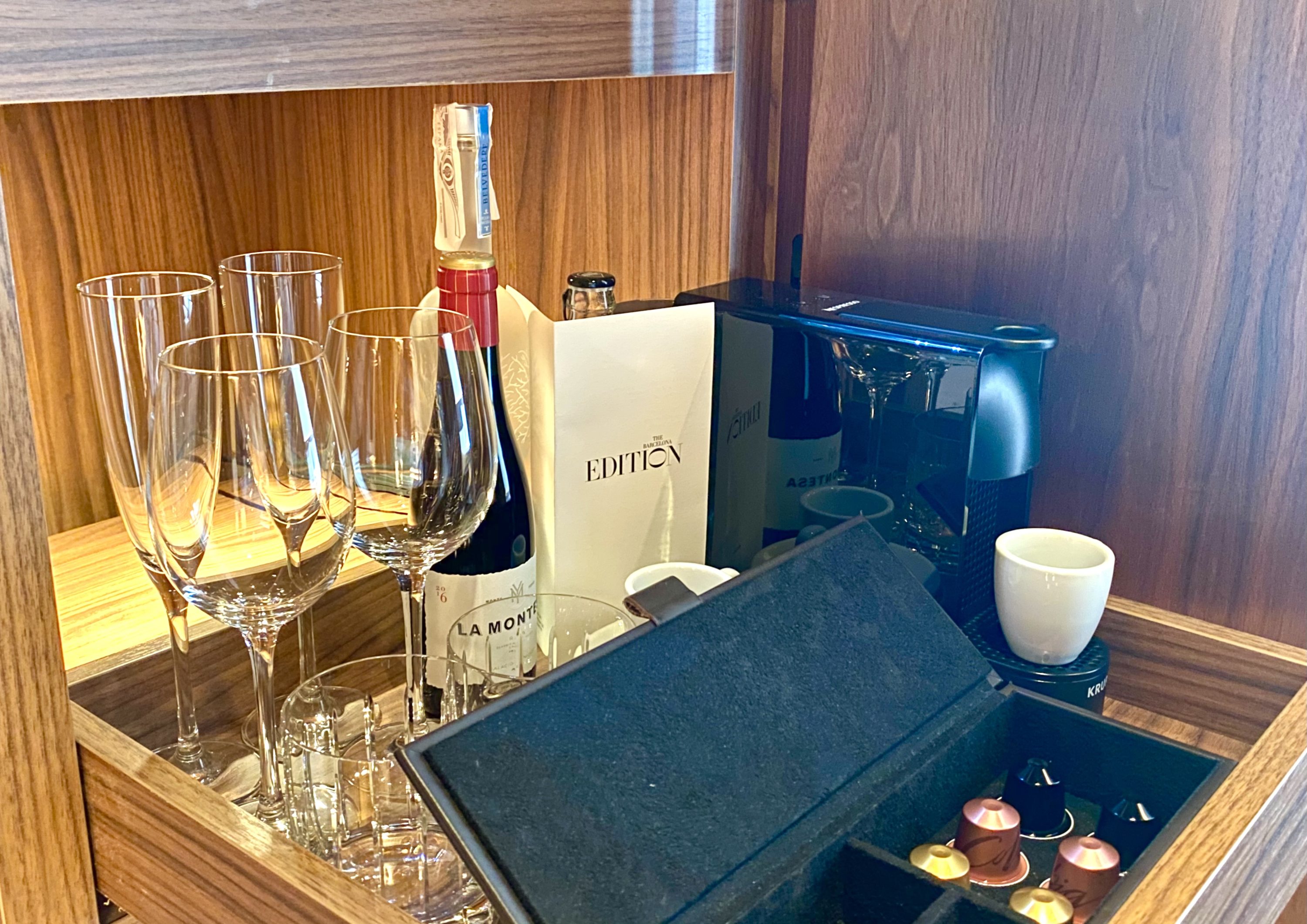 The Barcelona EDITION Deluxe Room 805 minibar