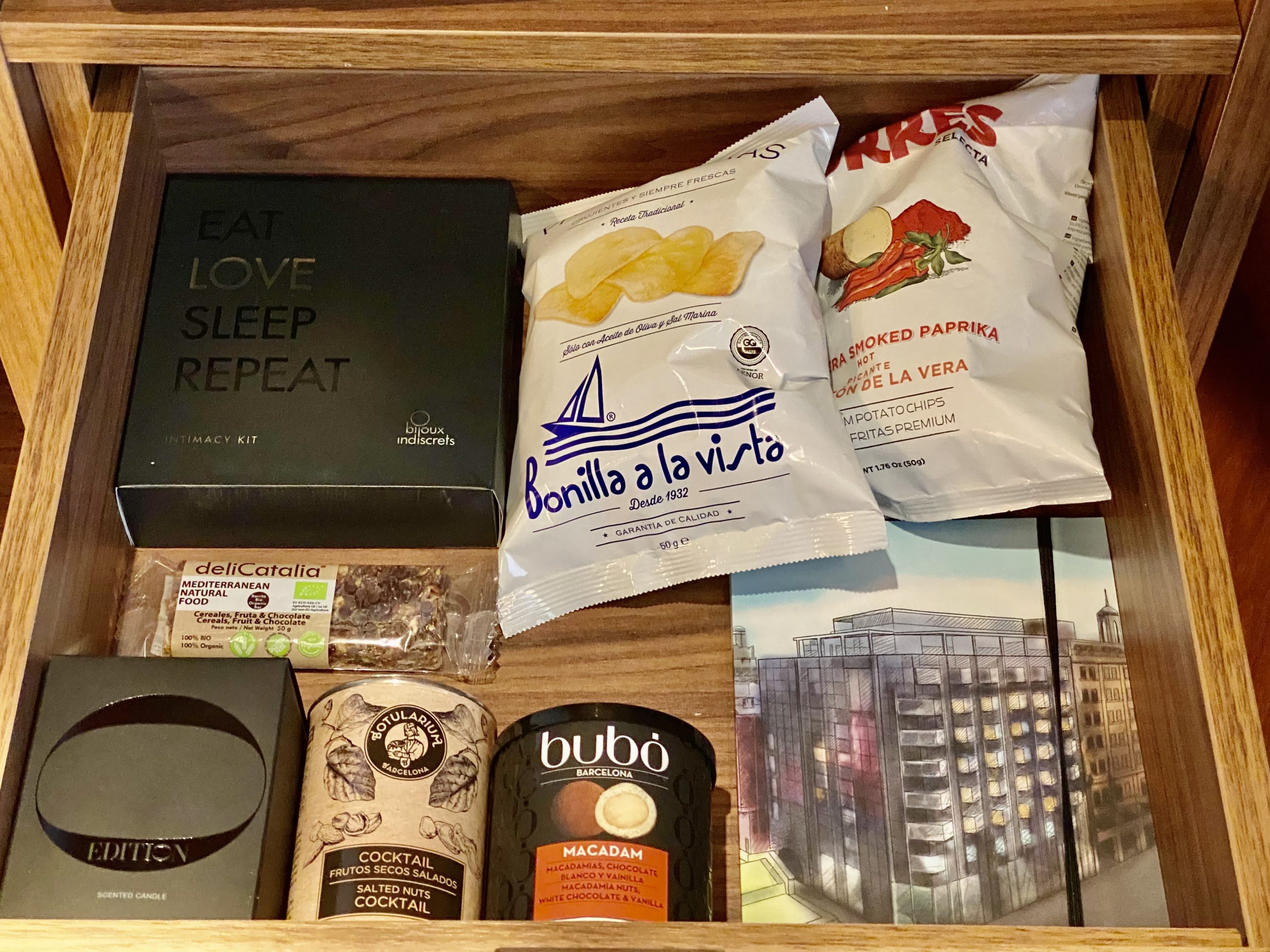 The Barcelona EDITION Deluxe Room 805 minibar