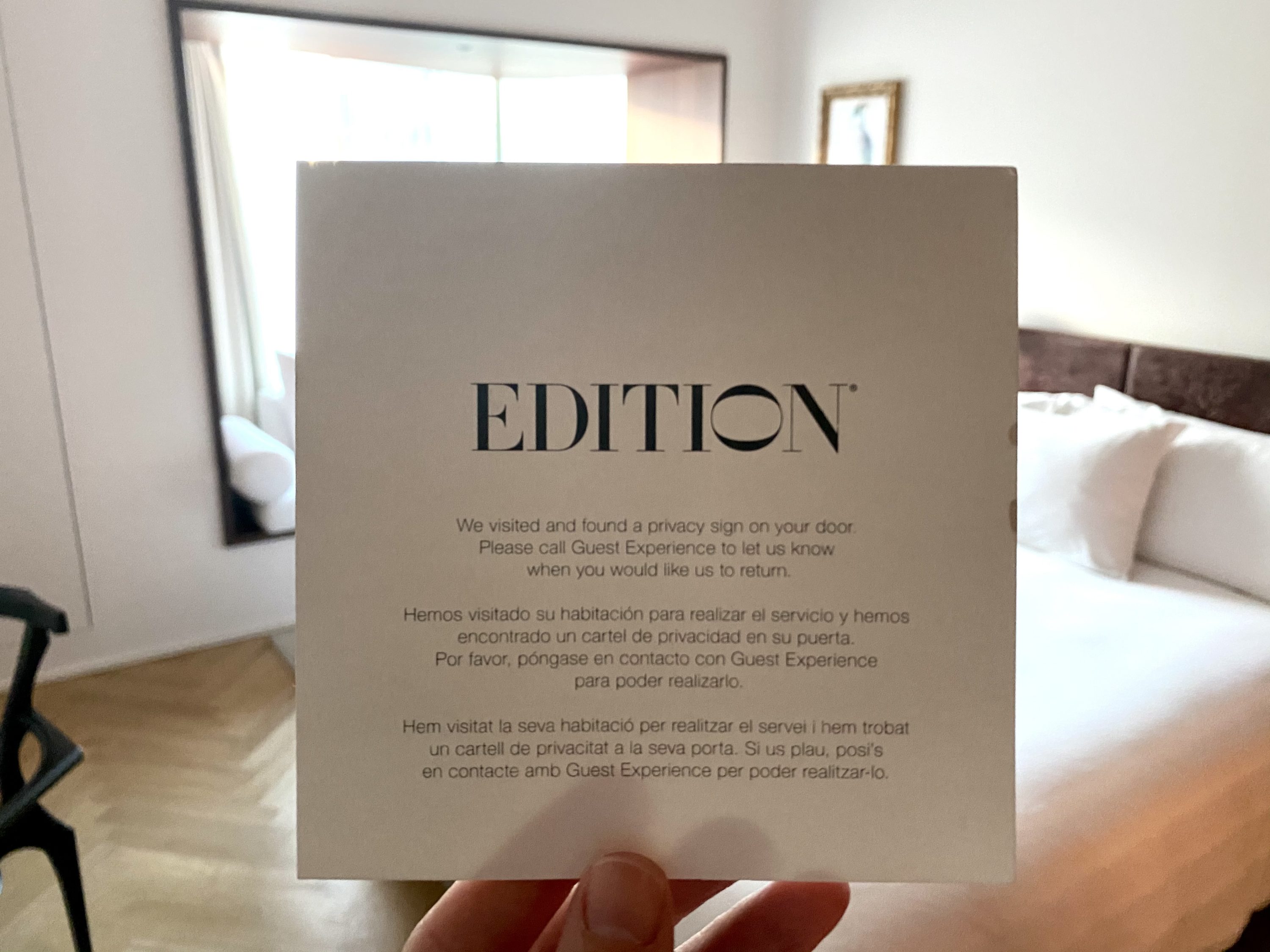 The Barcelona EDITION turn down service