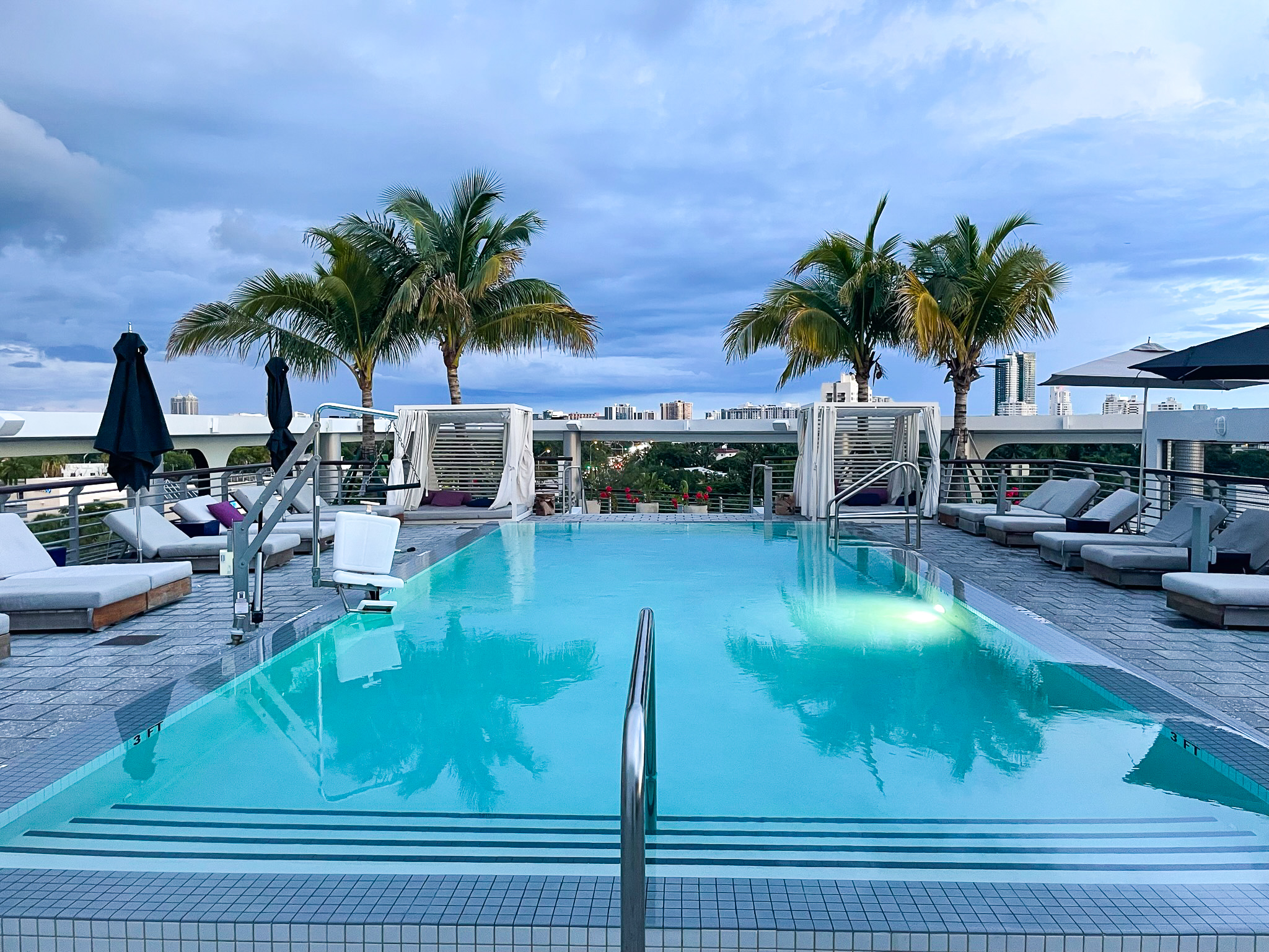 Kimpton Palomar South Beach rooftop pool steps