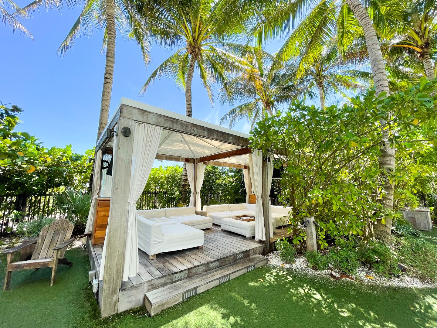 The Miami Beach EDITION cabanas and trees 