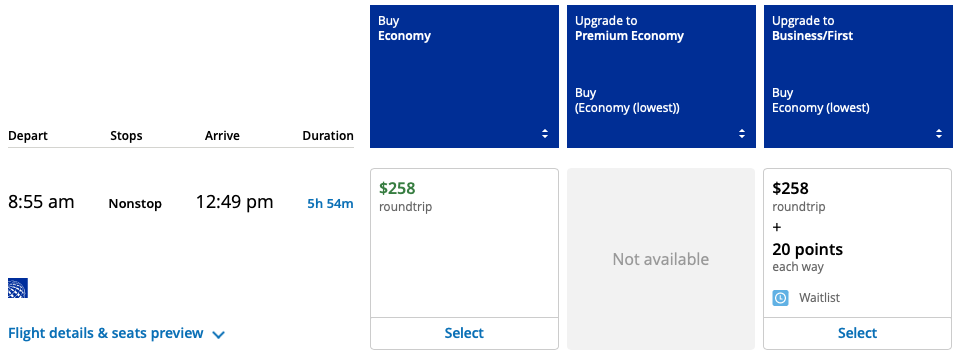 United flight waitlist