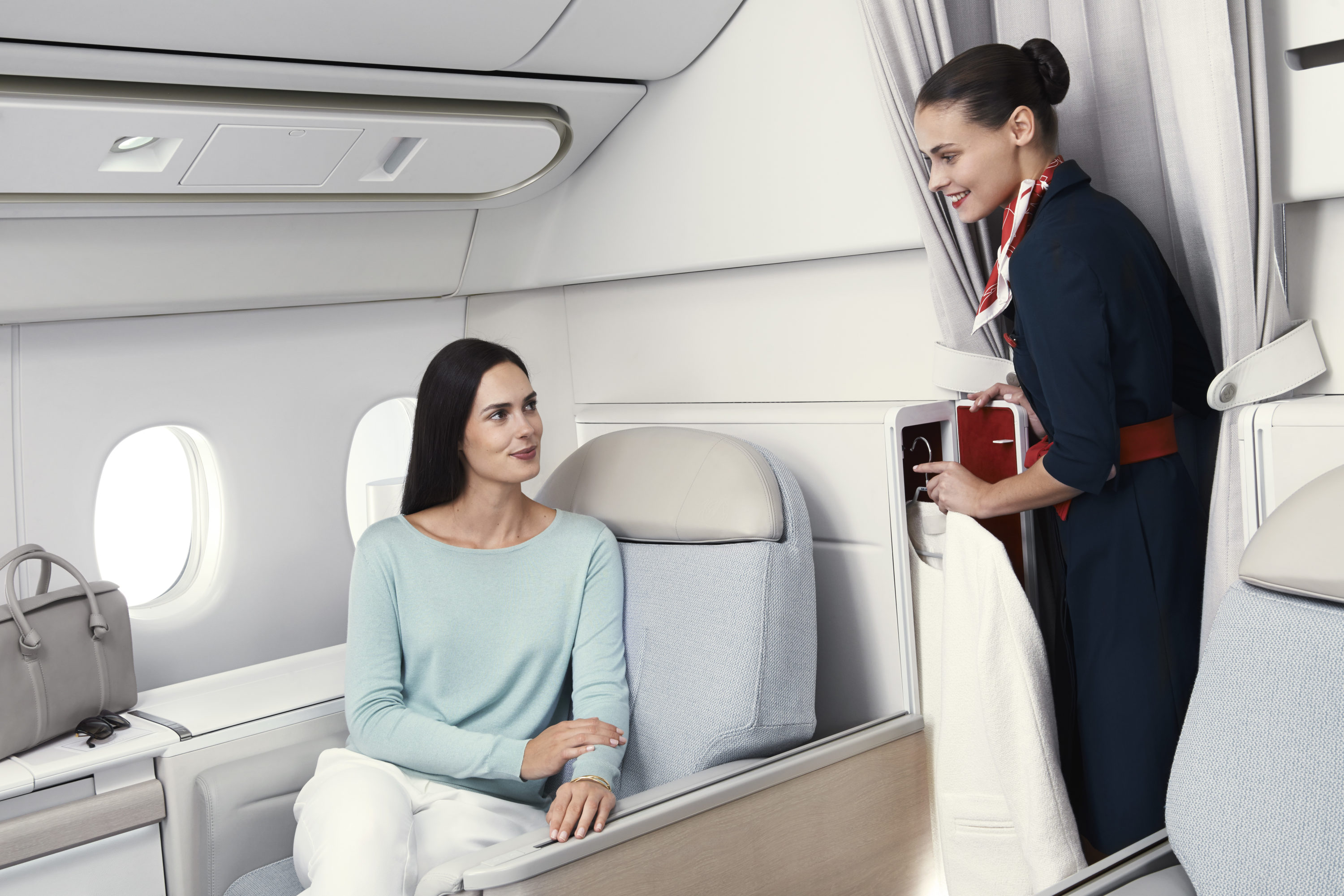 Air France La Premiere B777 300 passenger flight attendant