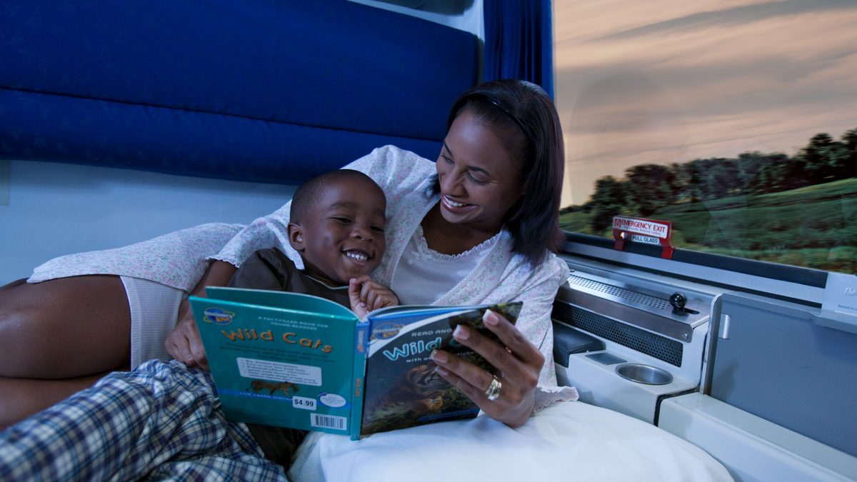 Amtrak mother and son