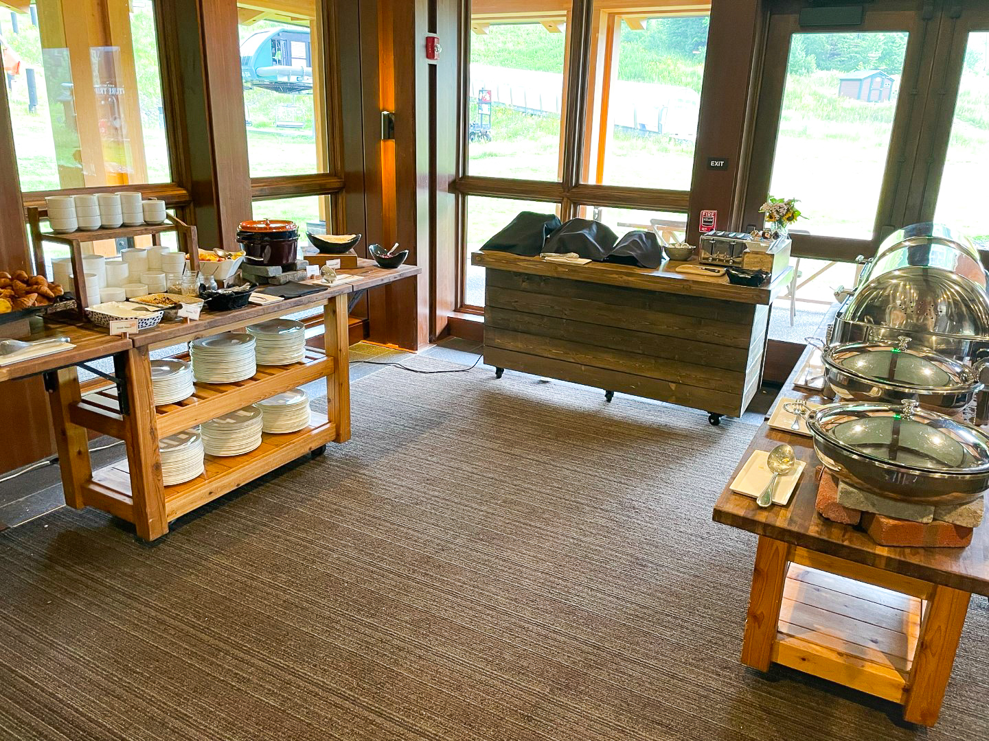 Breakfast buffet at The Lodge at Spruce Peak Destination by Hyatt Stowe Vermont