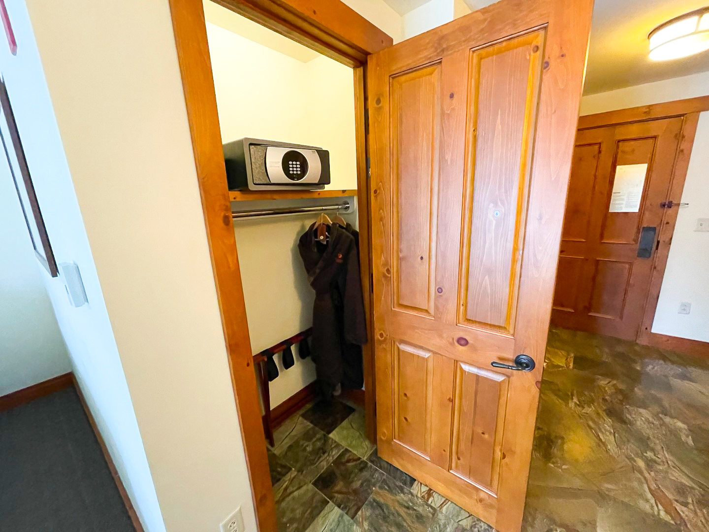 Closet at The Lodge at Spruce Peak Destination by Hyatt Stowe Vermont