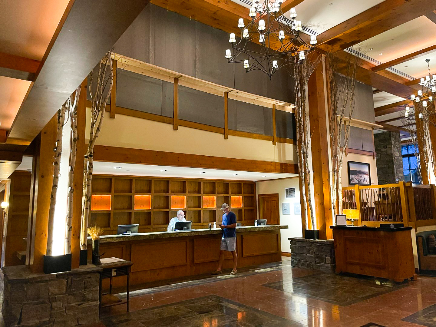 Front desk at The Lodge at Spruce Peak Destination by Hyatt Stowe Vermont