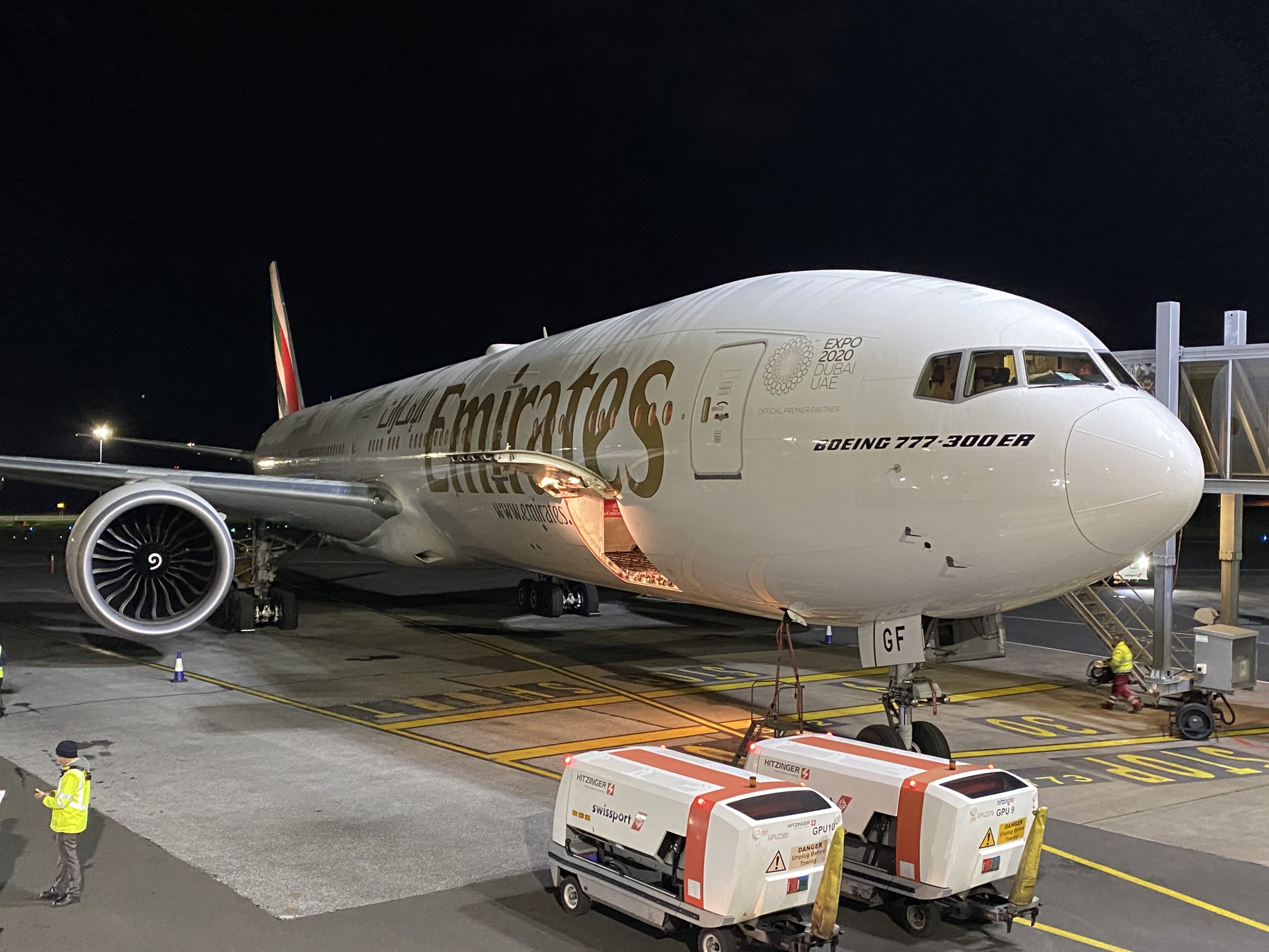 Emirates Boeing 777 at Newcastle (NCL)