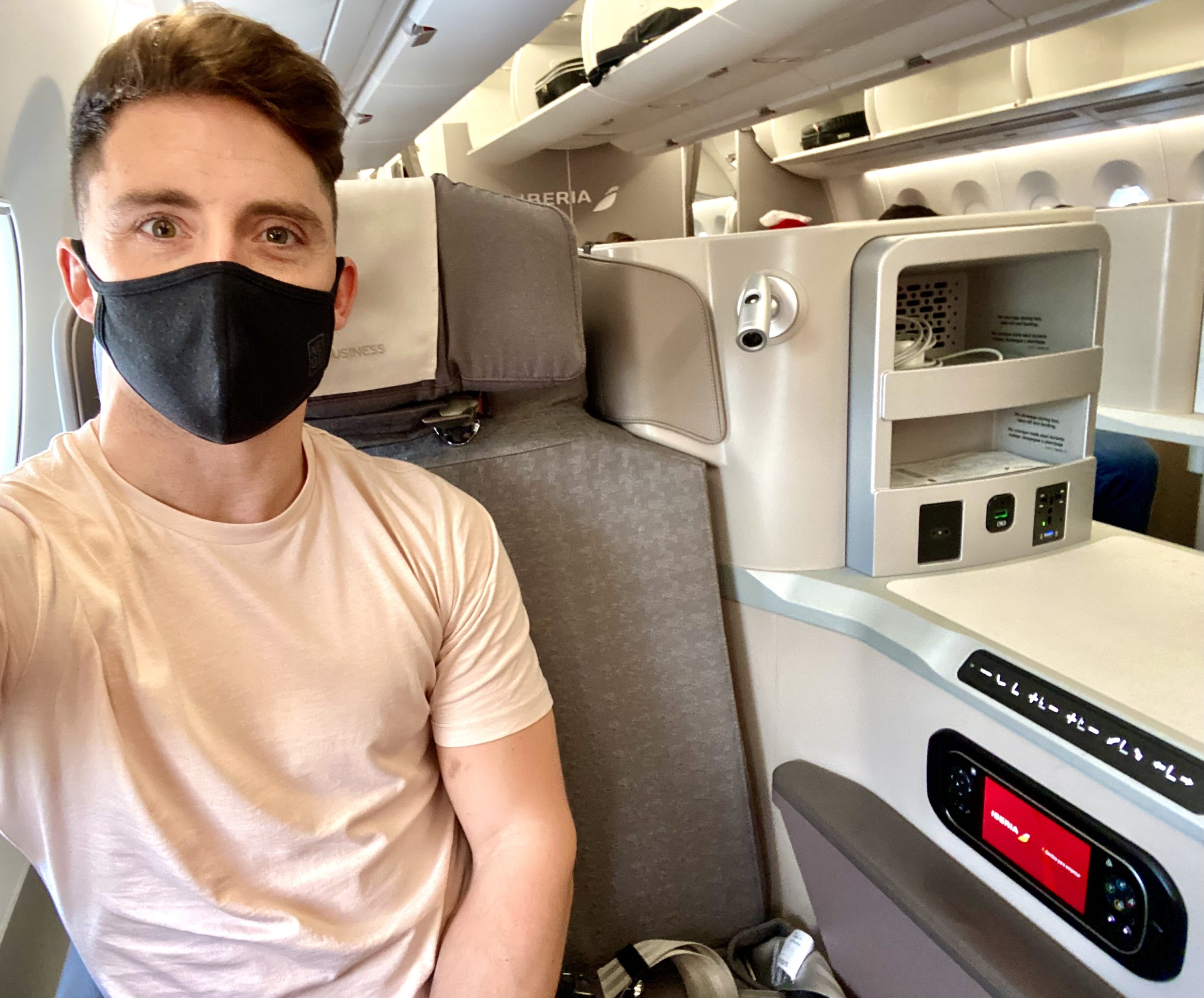Iberia A350 business class Daniel Ross in seat 3L