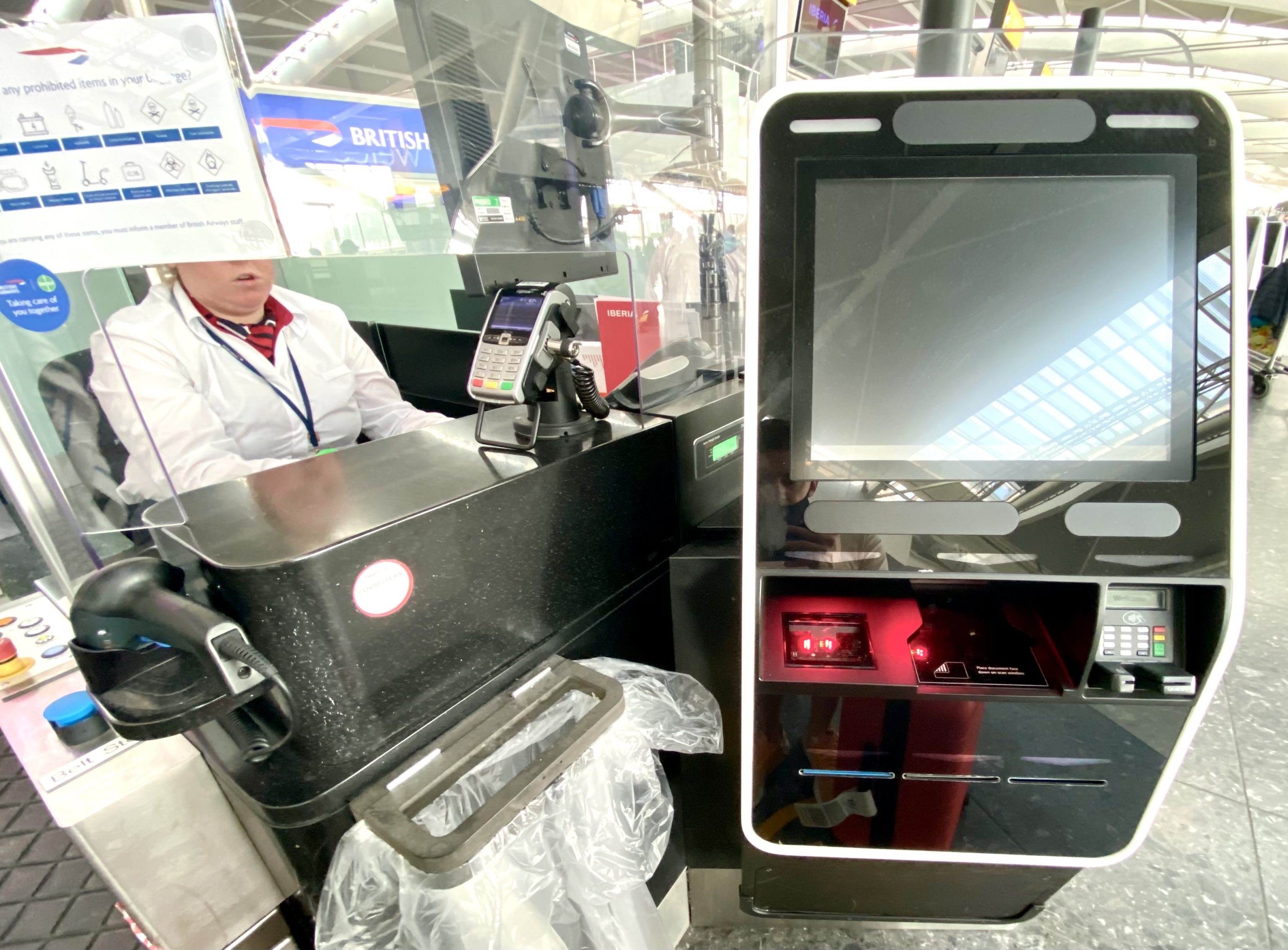 Iberia business class check in desk at LHR