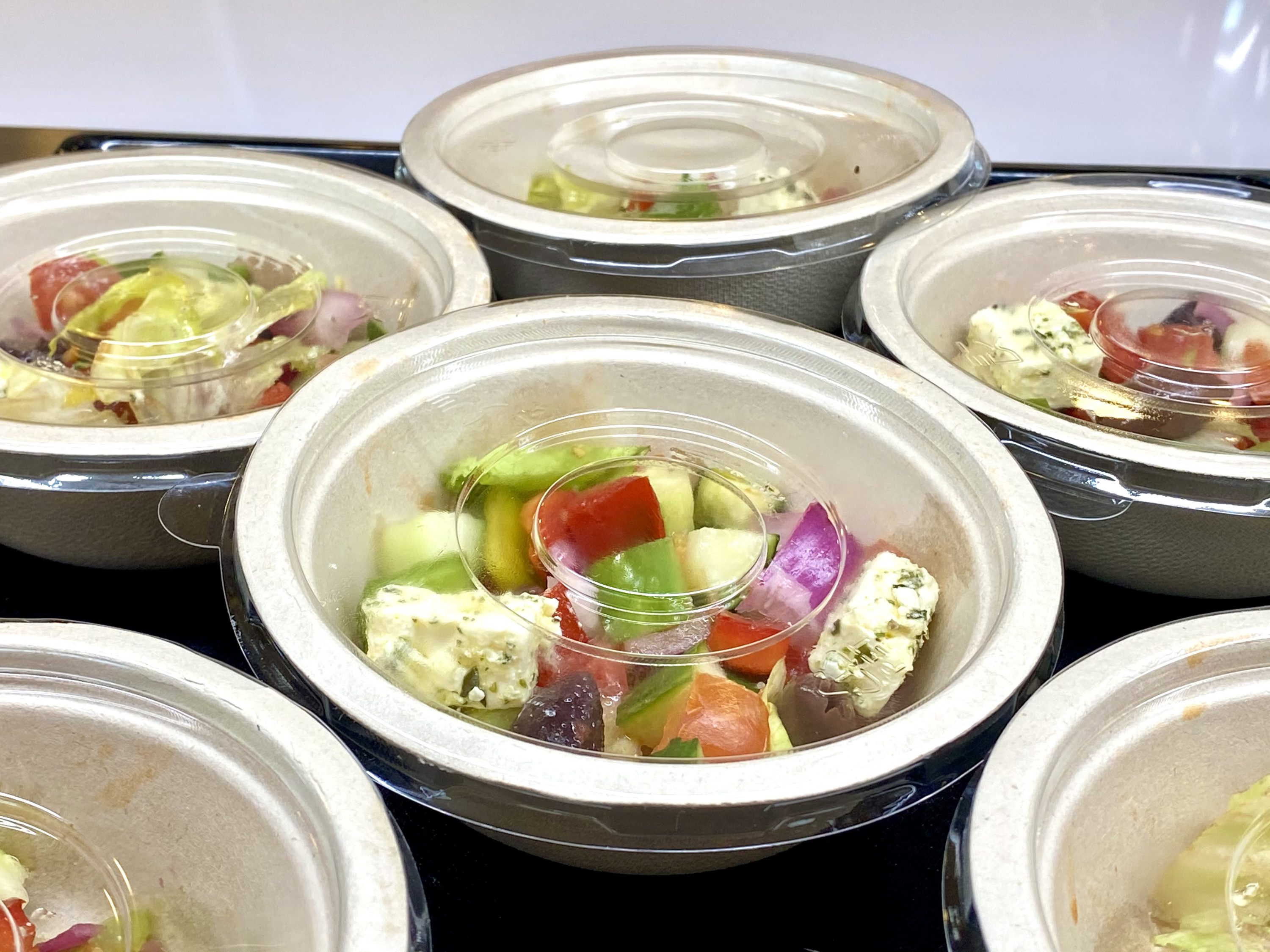 Iberia Sala VIP Dali Madrid Mediterranean salad