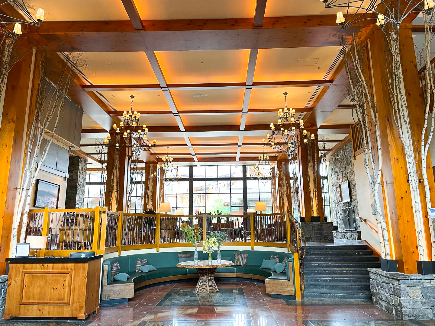 Main Lobby at The Lodge at Spruce Peak Destination by Hyatt Stowe Vermont