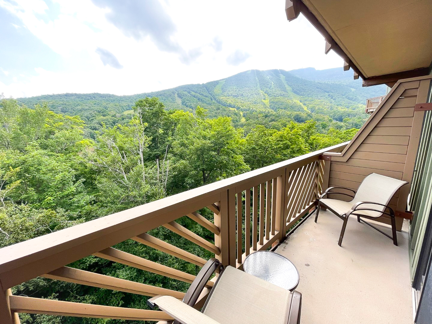 View from the balcony at The Lodge at Spruce Peak Destination by Hyatt Stowe Vermont