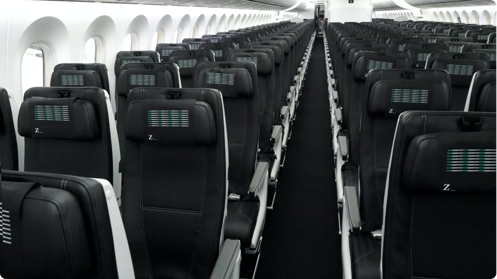 ZIPAIR economy cabin