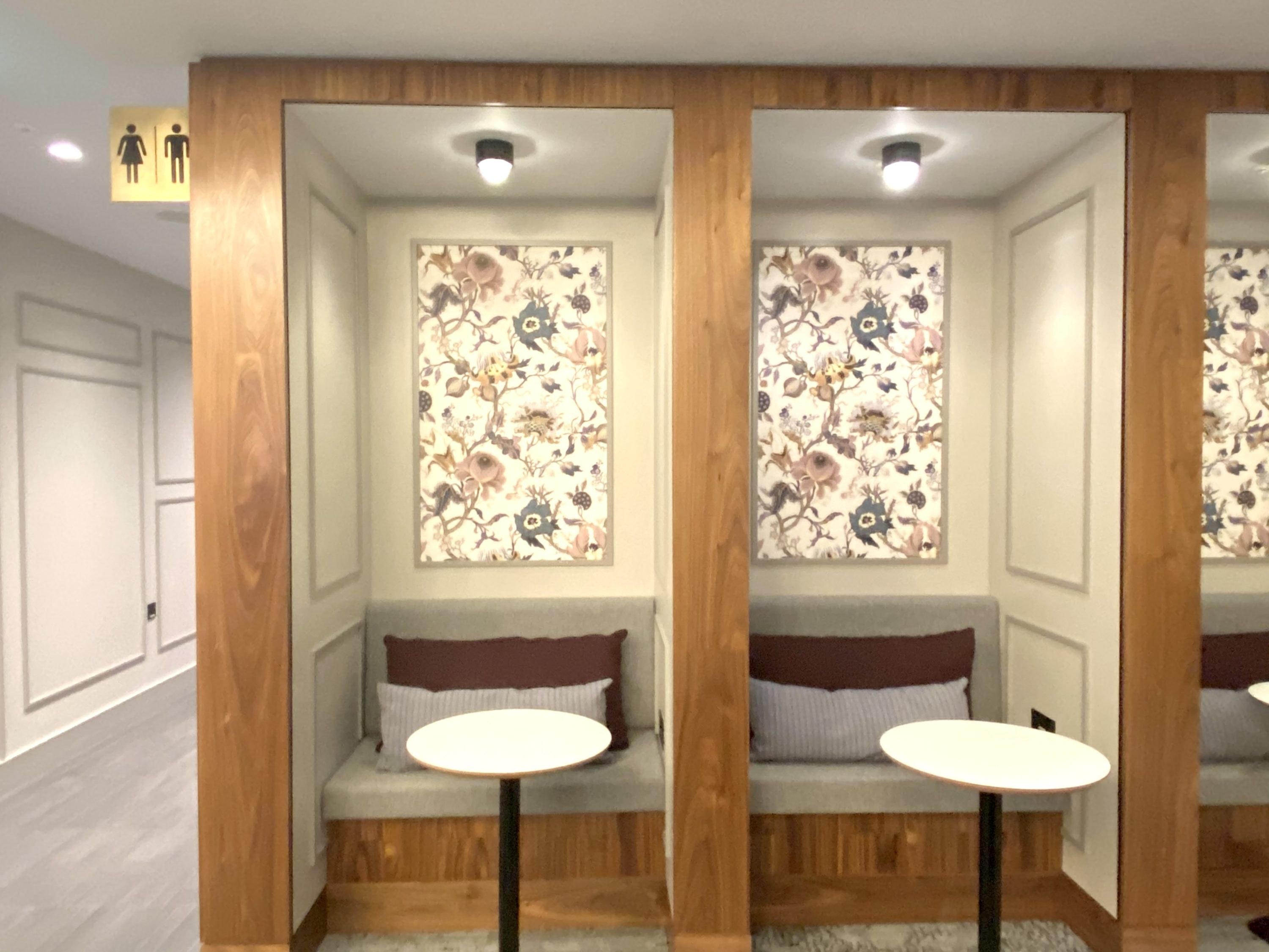 American Express Centurion Lounge Heathrow Terminal 3 comfy booths