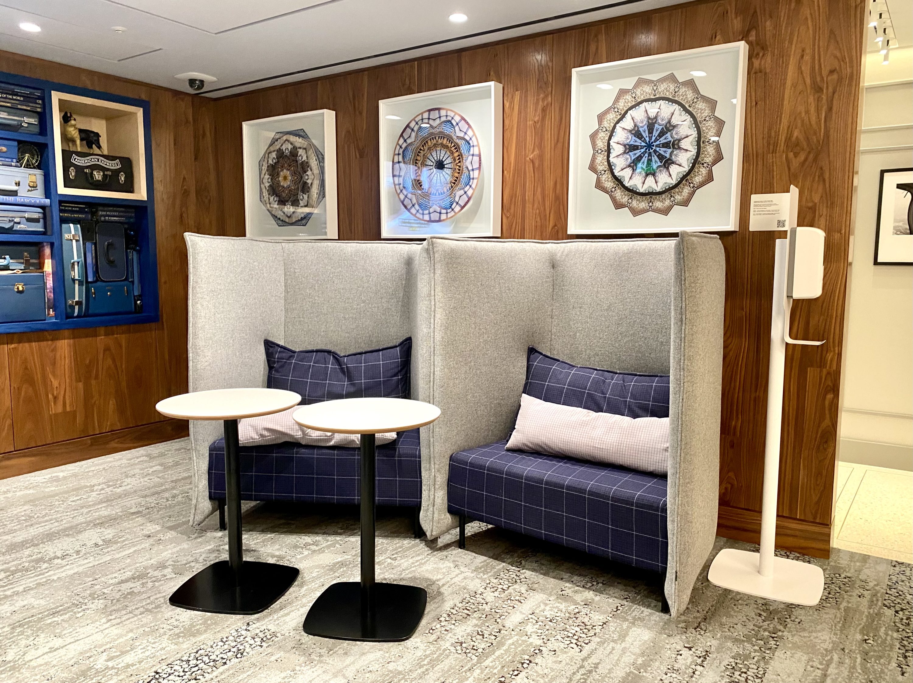 American Express Centurion Lounge Heathrow Terminal 3 cozy booths