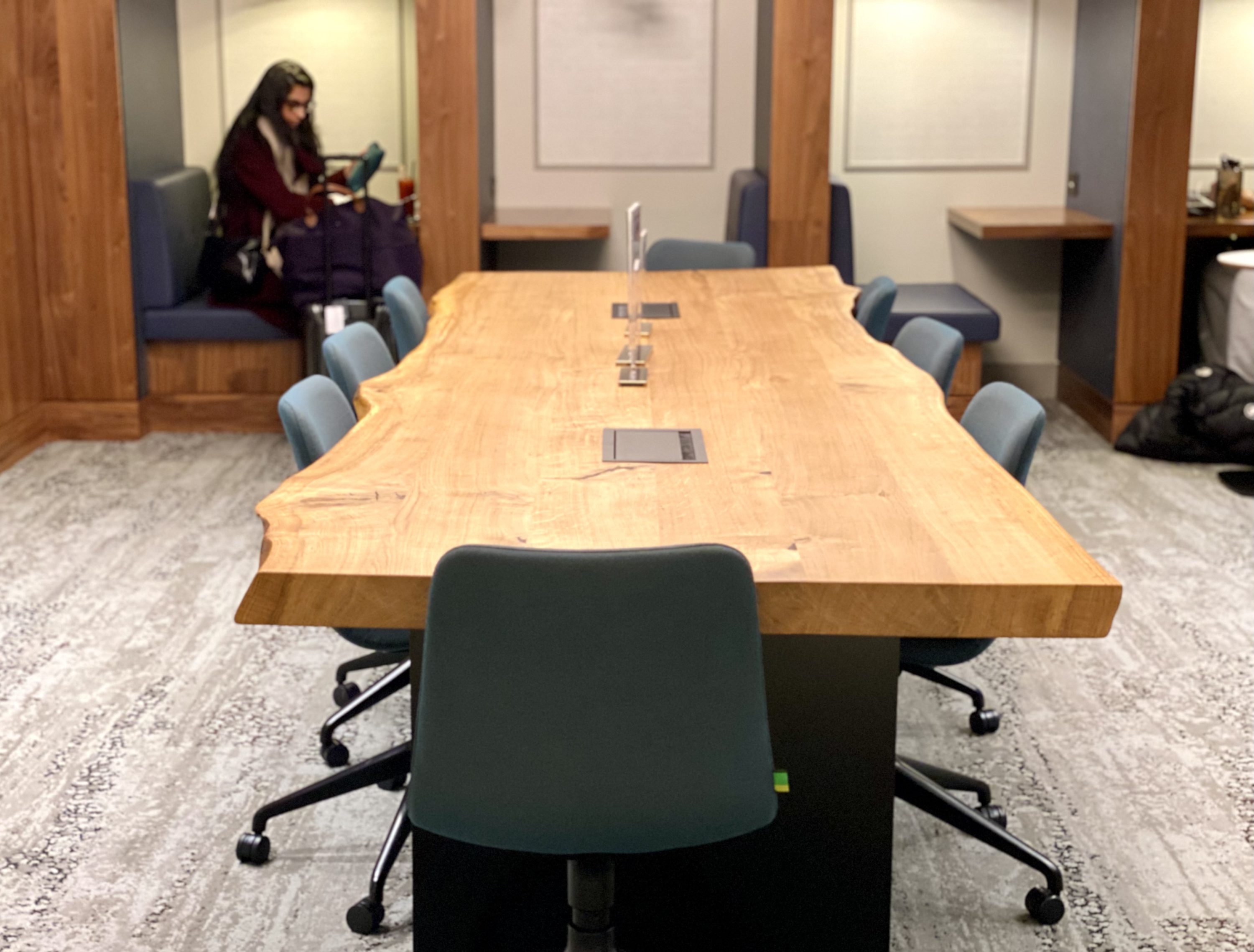 American Express Centurion Lounge Heathrow Terminal 3 meeting and work area