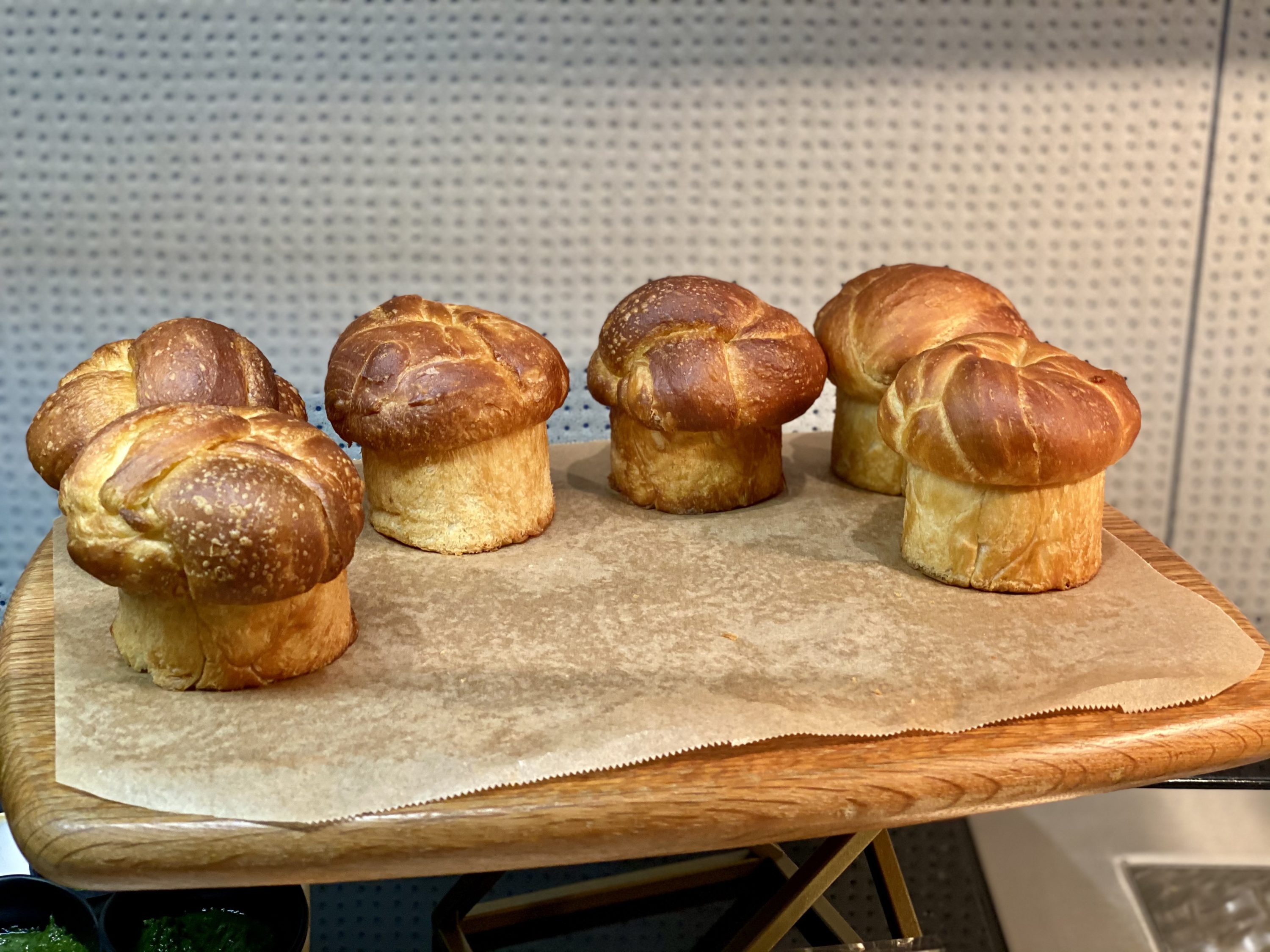 American Express Centurion Lounge Heathrow Terminal 3 muffin shaped bread