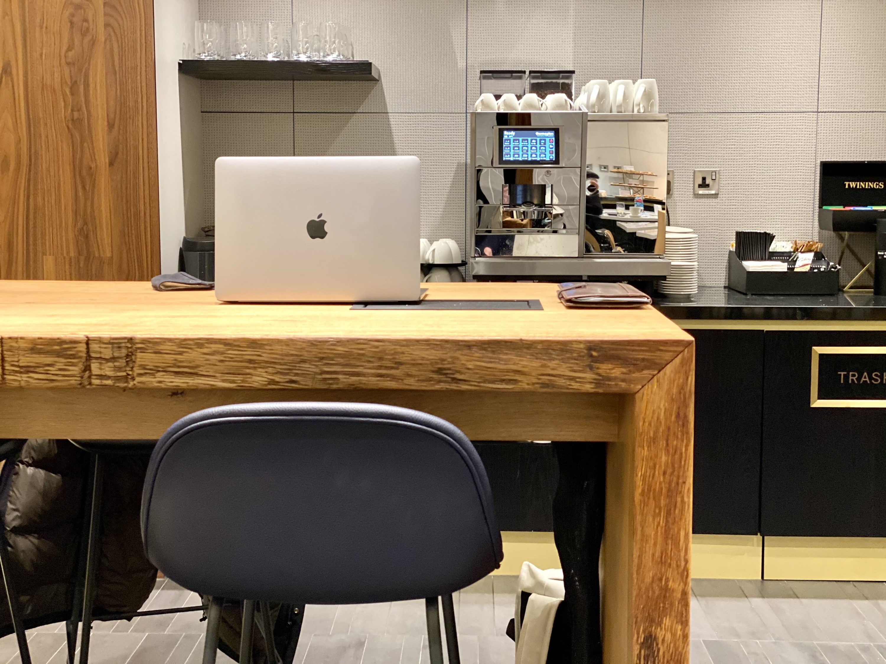 American Express Centurion Lounge Heathrow Terminal 3 work set up